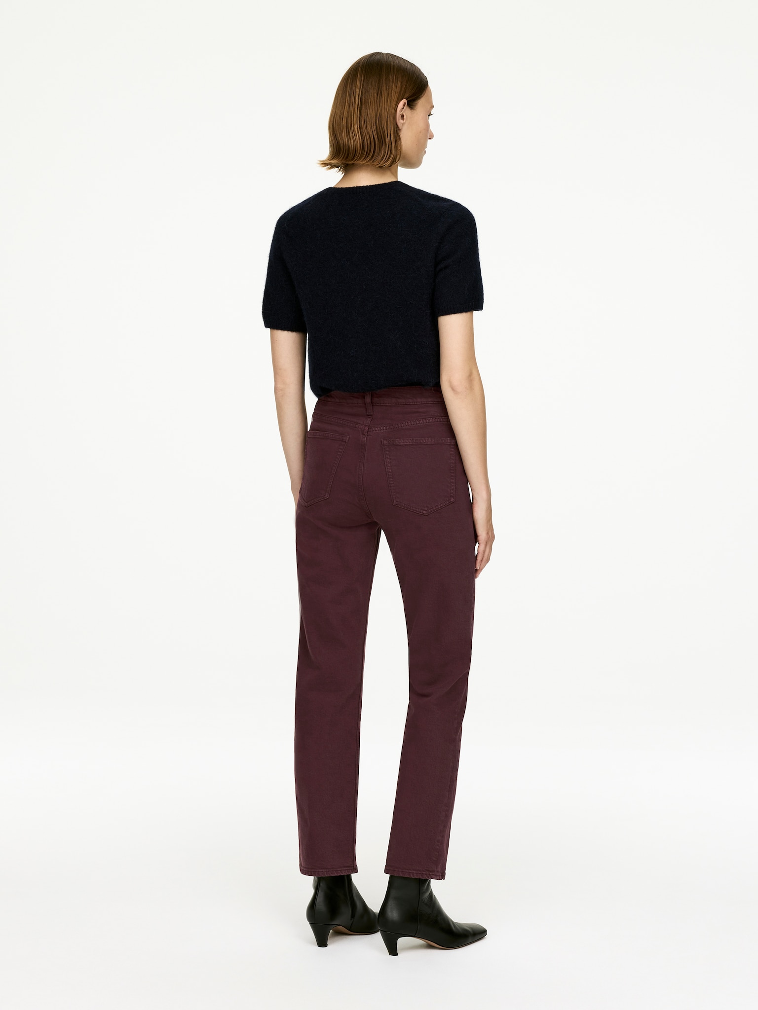 JADE Cropped Slim Jeans - Dunkelrot/Dunkelblau/Blau/Mittelblau/Weiß/Dunkelblau/Schwarz/Dunkelblau - 4