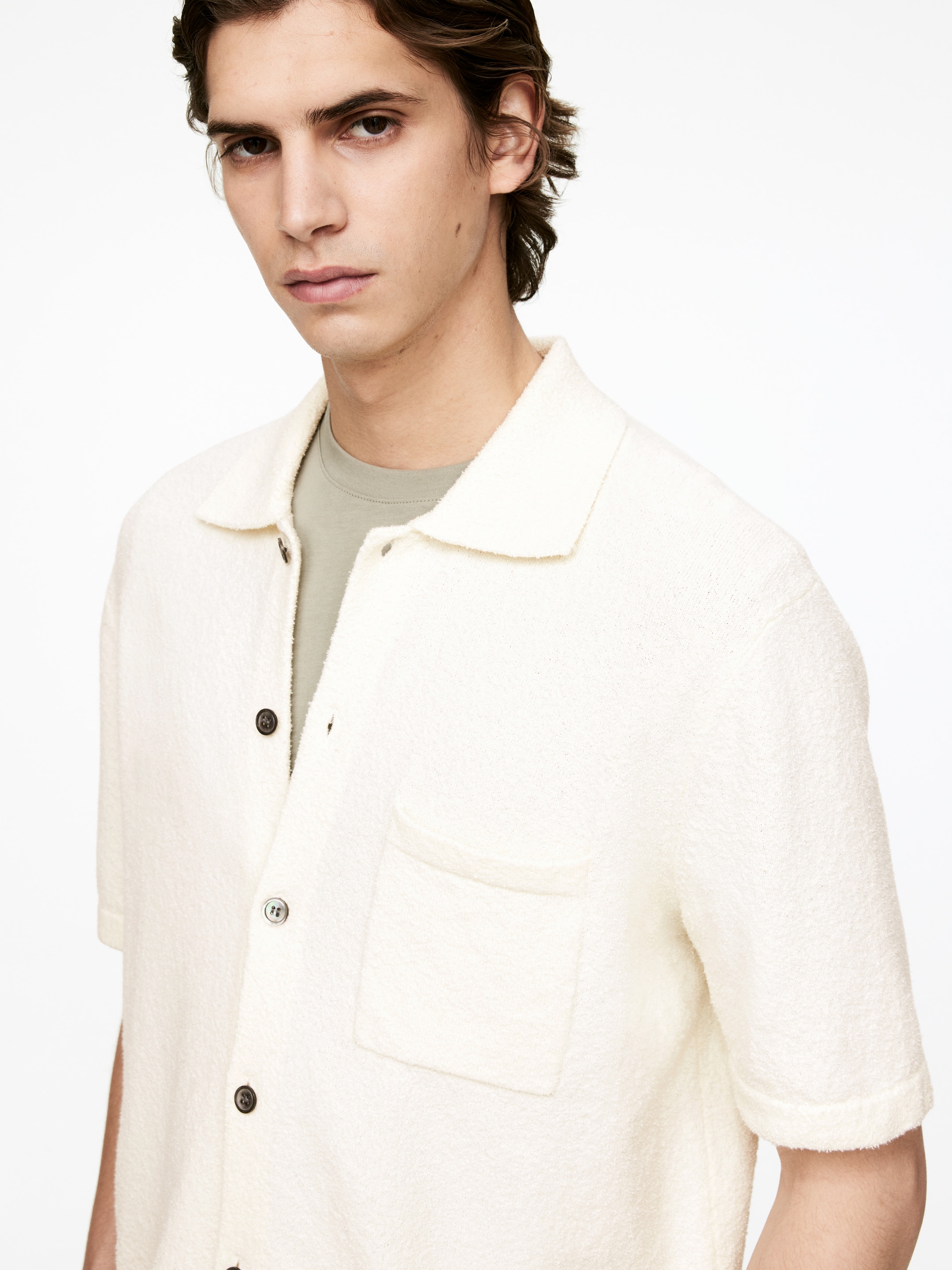 Zobrazit větší obrázek: Jemně pletené polotričko - Off White - MUŽI | H&M CZ 3