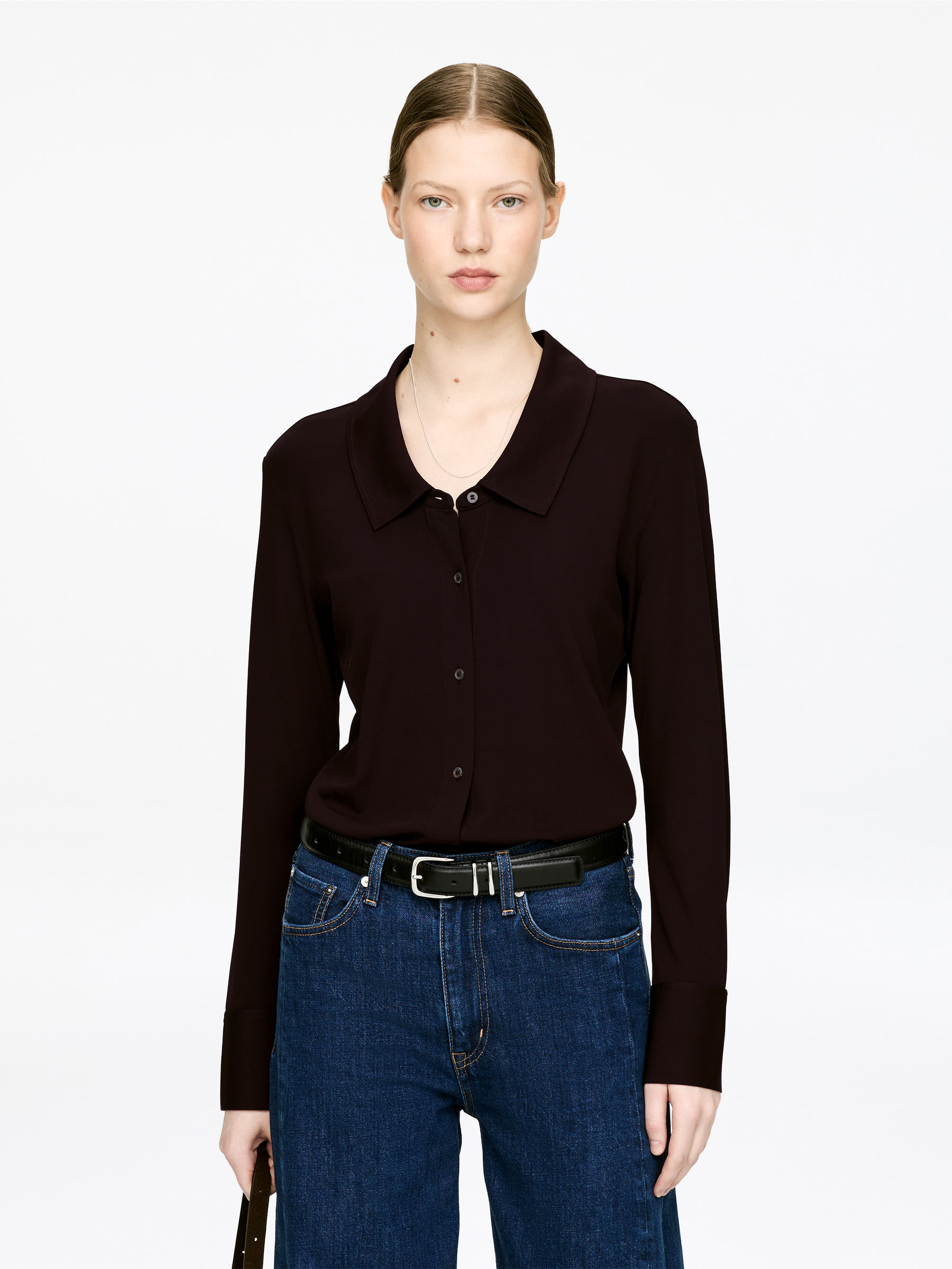 Fluid Jersey Shirt-#330F1A-17321