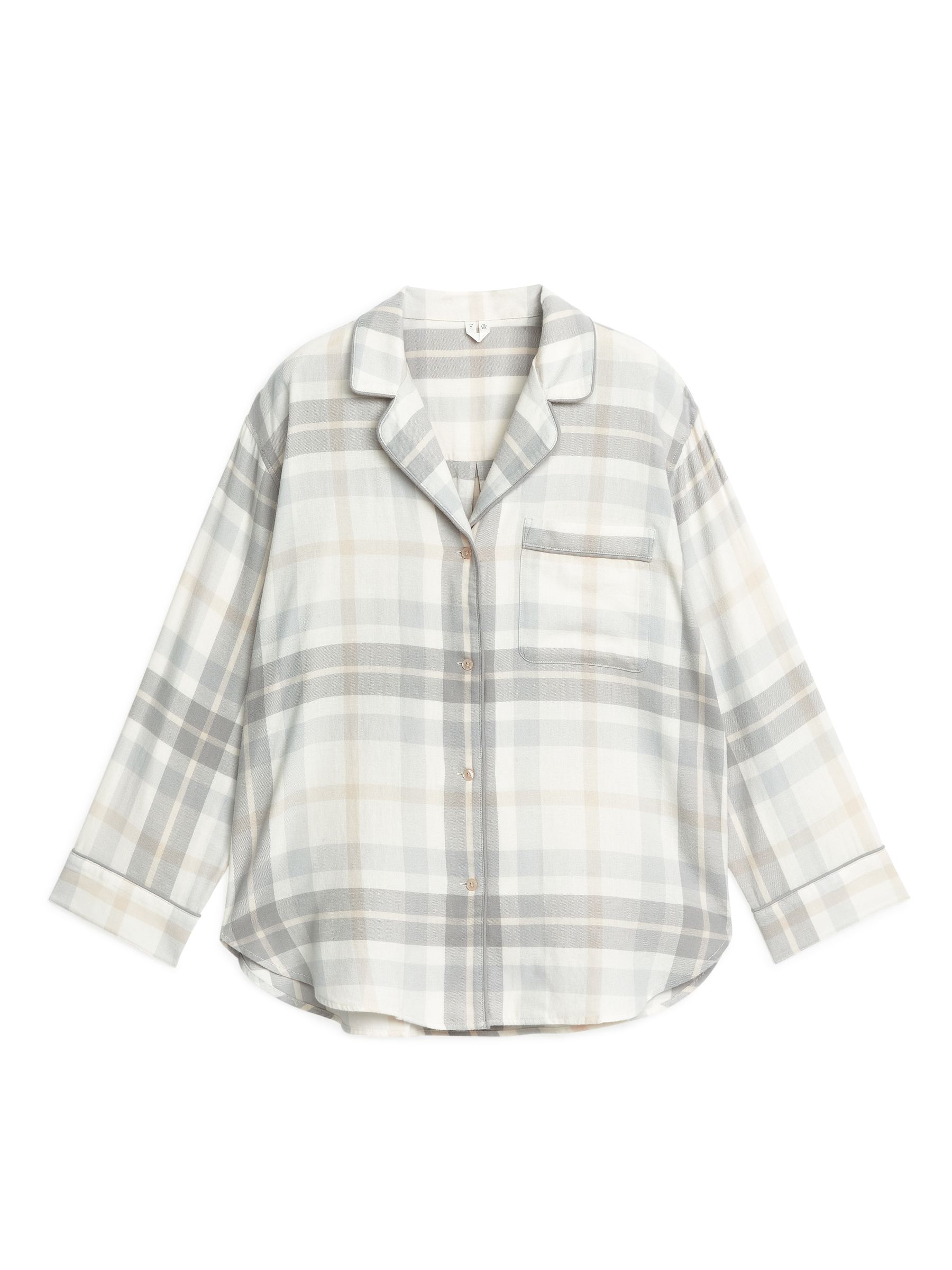 Pyjamahemd aus Flanell - Grau/Cremeweiß - Regular Fit - Damen - StillMedia/DescriptiveStillLife - 1