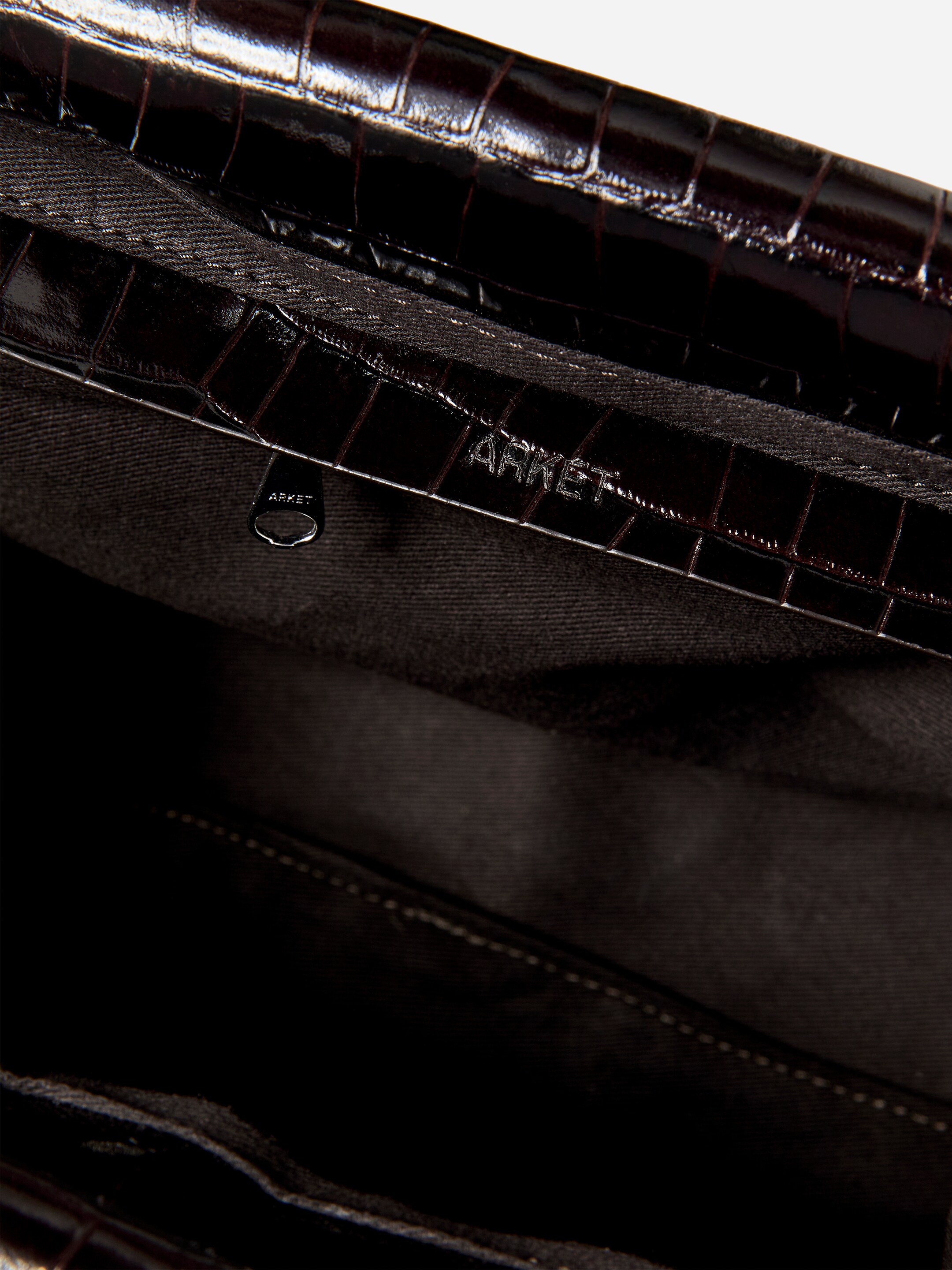 View larger image: Croco-Embossed Clutch - Brown | H&M GB 7