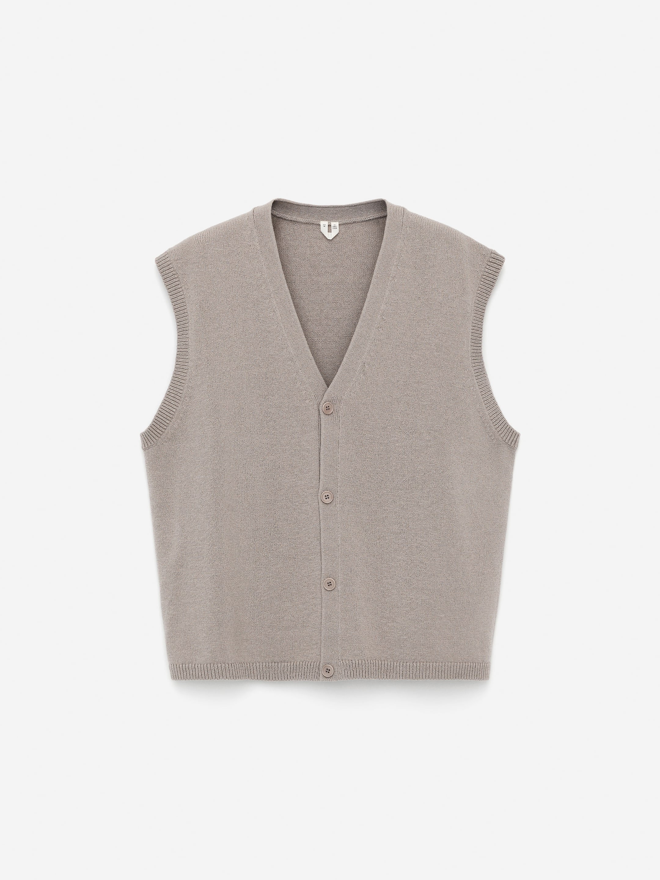 Wool-Cotton Vest Cardigan - Grey - Regular fit - Men - StillMedia/DescriptiveStillLife - 1