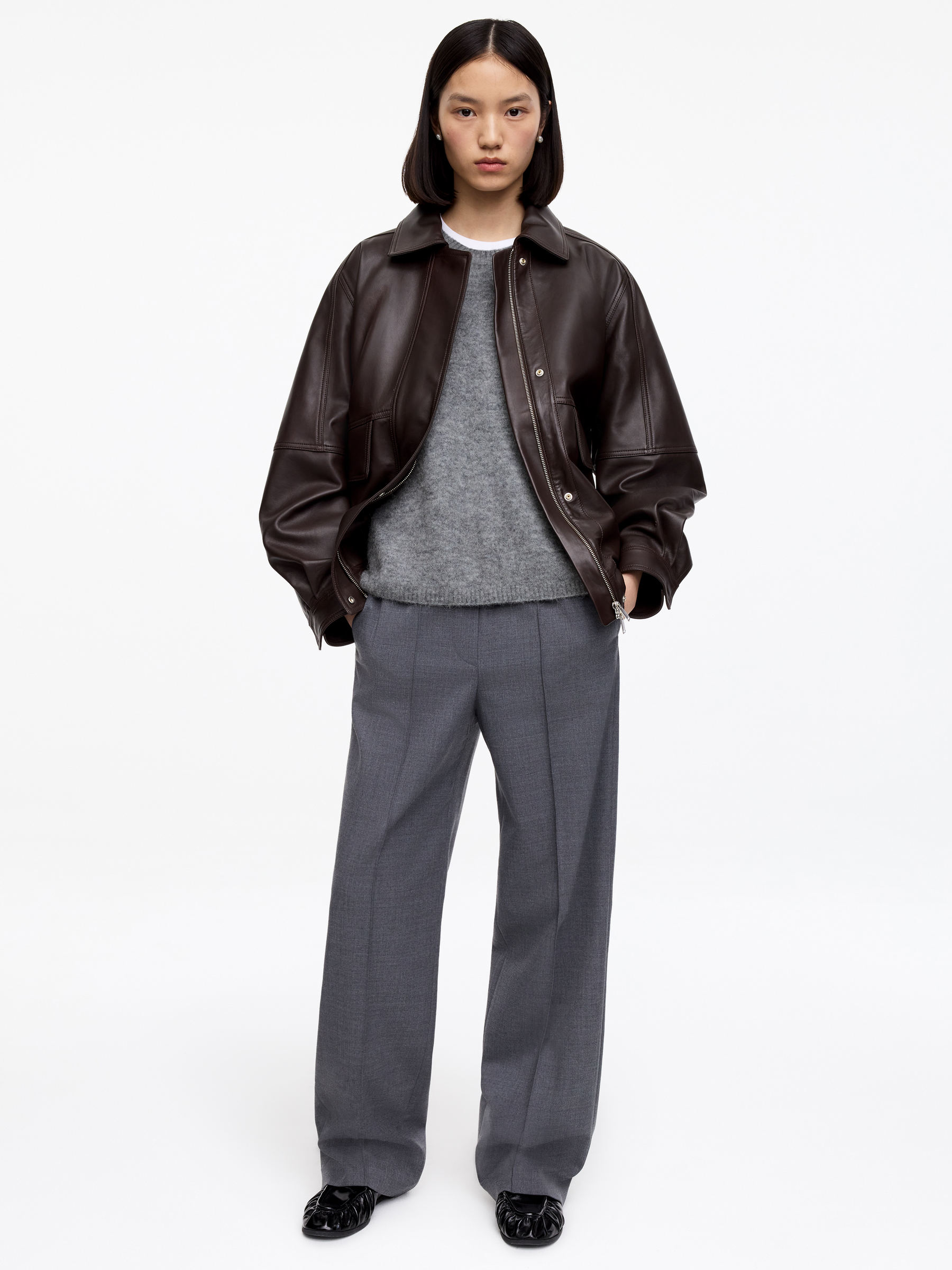 Pull en mélange de laine et d'alpaga - gris - Loose fit - Femme - StillMedia/Lookbook - 7