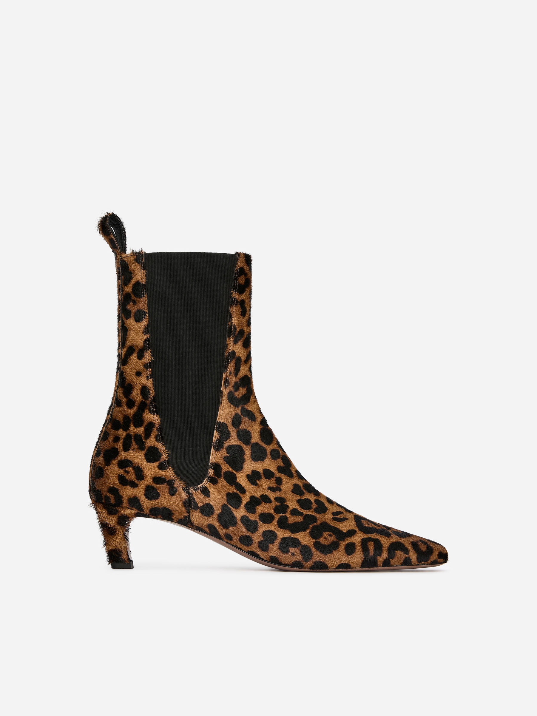 Pony Hair-Effect Ankle Boots-#2E2E30-17350