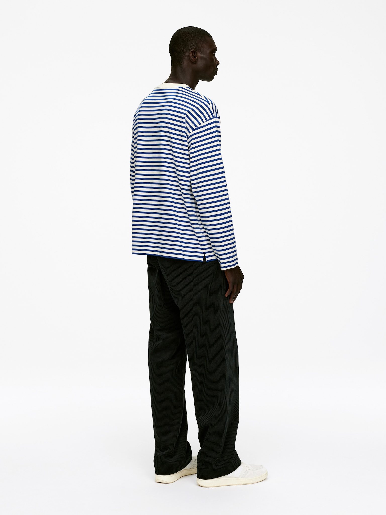 Langærmet T-shirt - Hvid/blå - 5