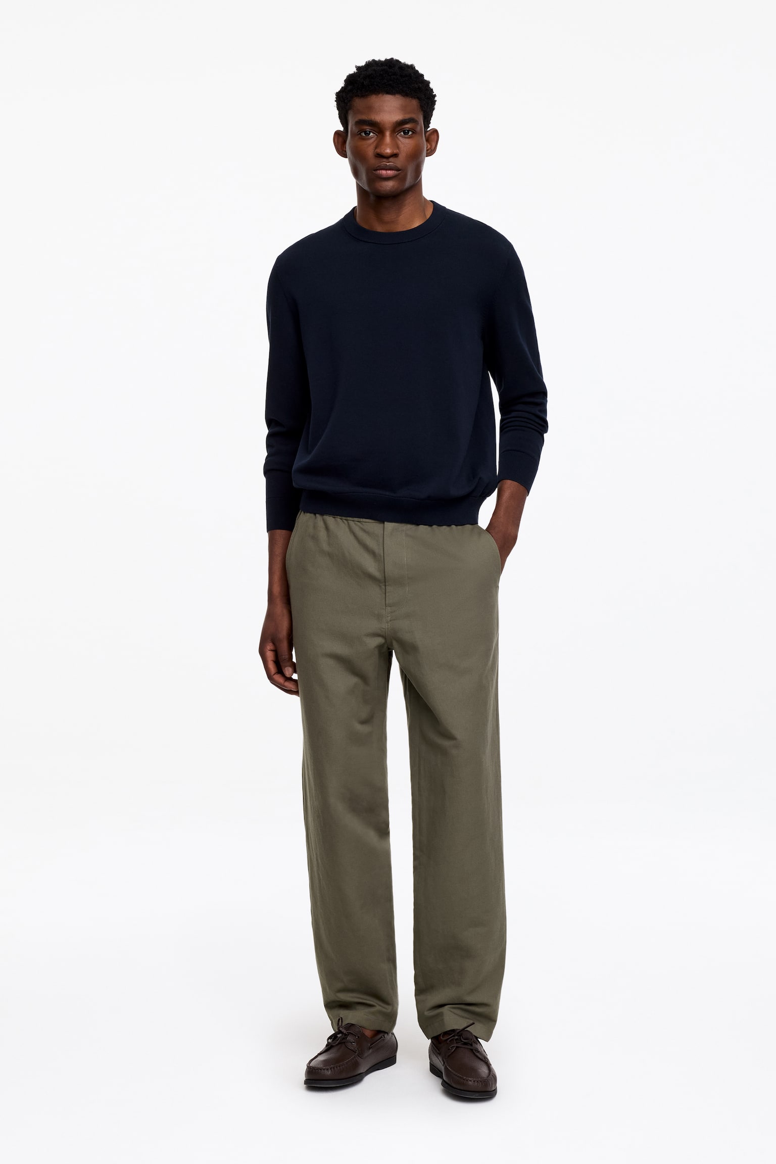 Broek van linnenmix - Kakigroen/Bruin/Donkerblauw/Beige/Zwart - 1
