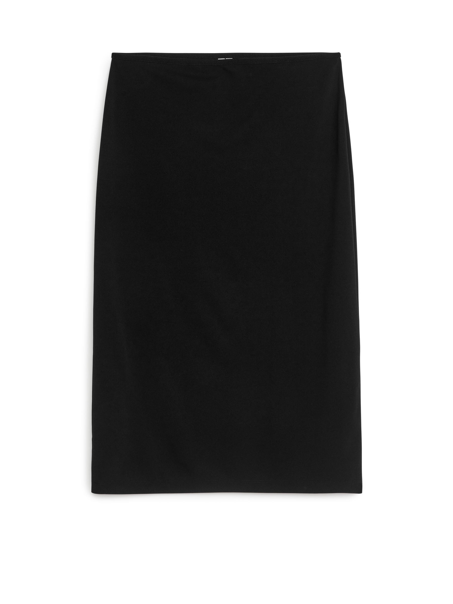 Interlock Pencil Skirt-Black-7166