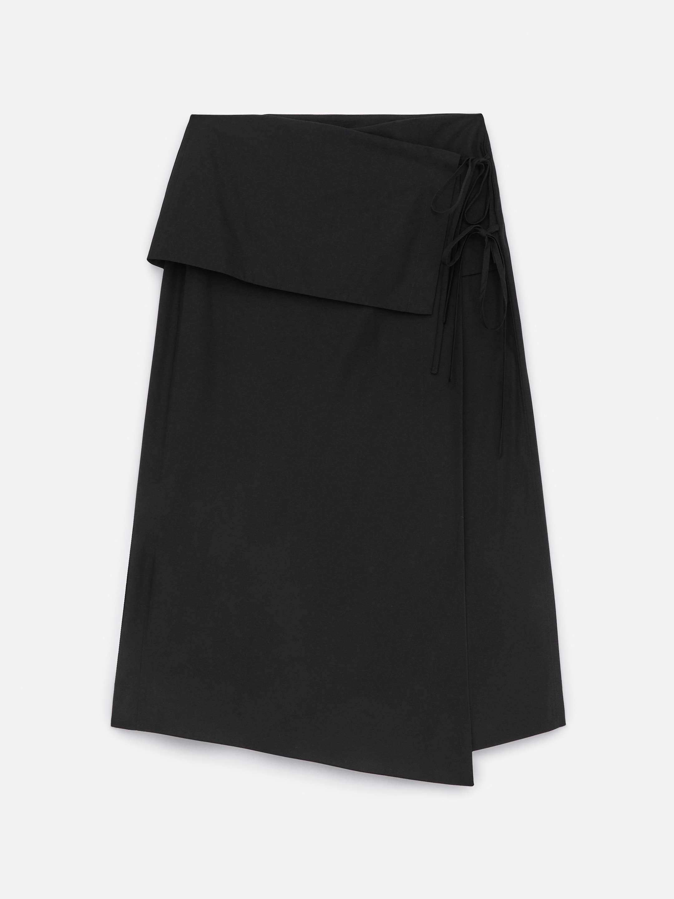 Poplin Wrap Skirt-#272628-14389