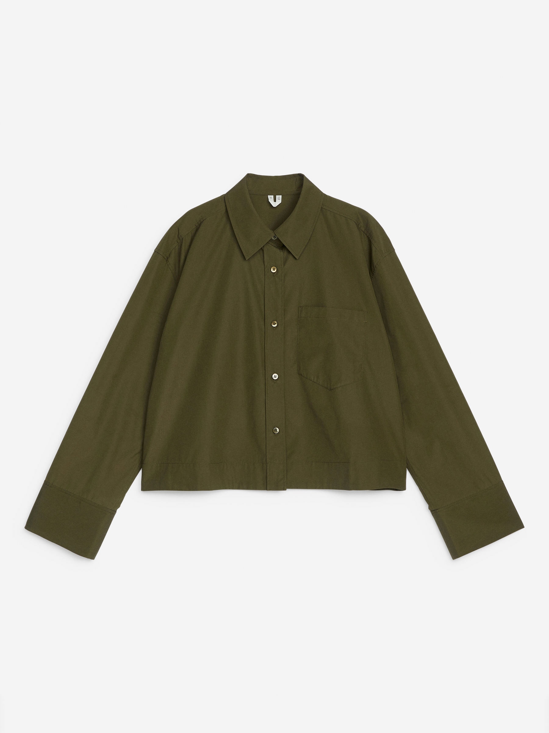 Kort skjorta i bomull - Khakigrön - Regular fit - Women - StillMedia/DescriptiveStillLife - 2