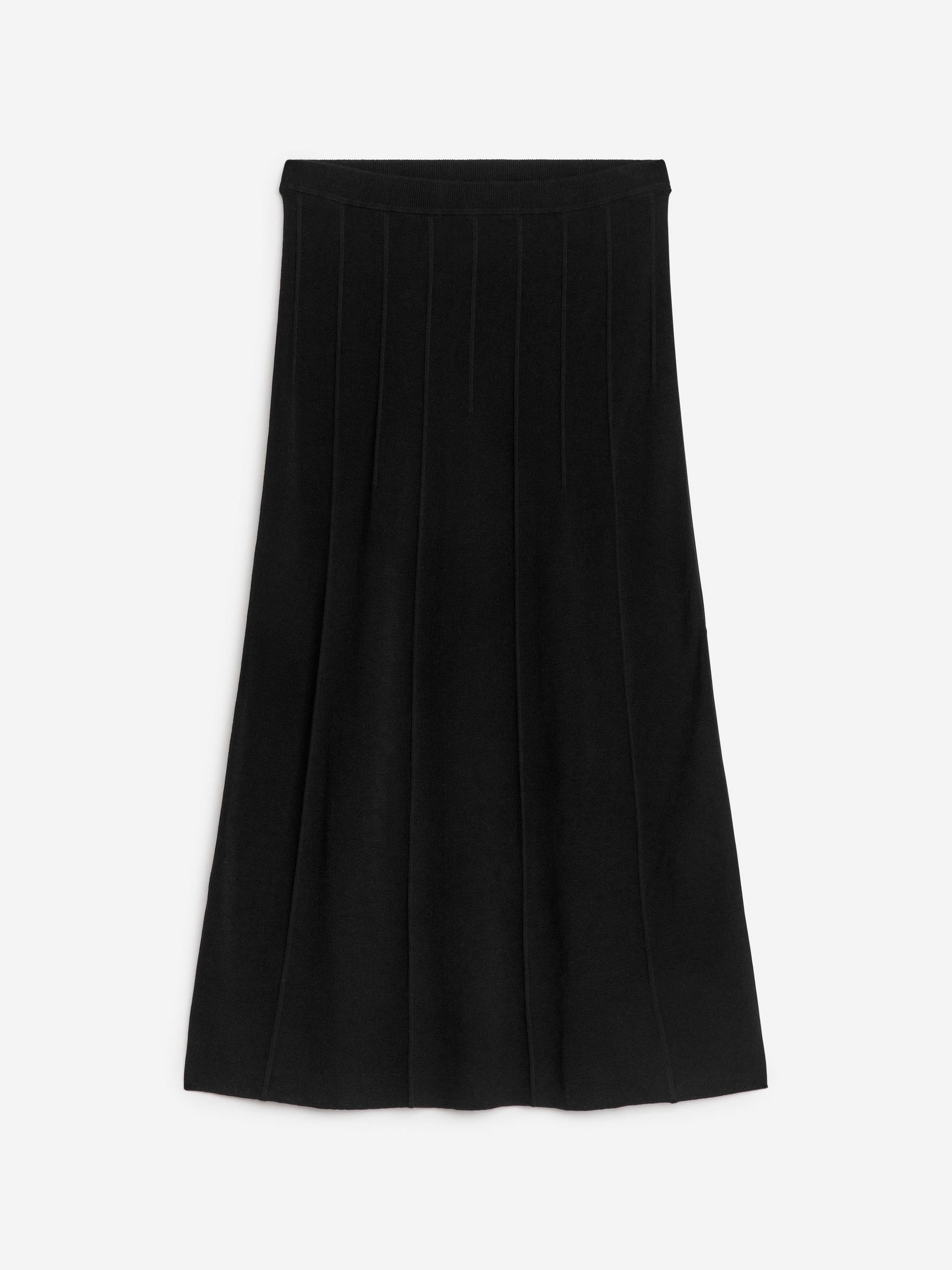 Falda de punto de canalé-Negro-11655