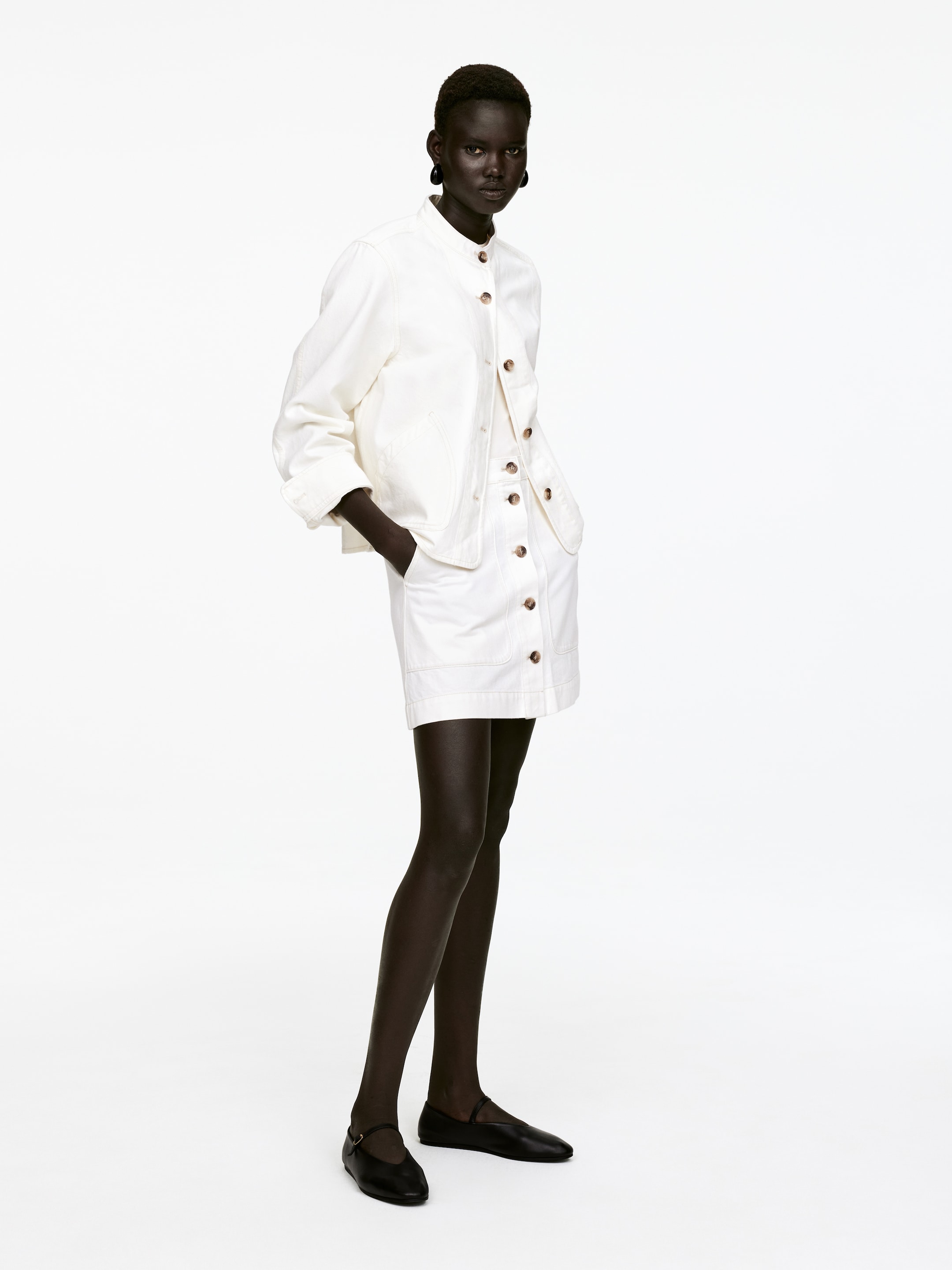 Grotere afbeelding bekijken: Denim rok - Wit - DAMES | H&M NL 2