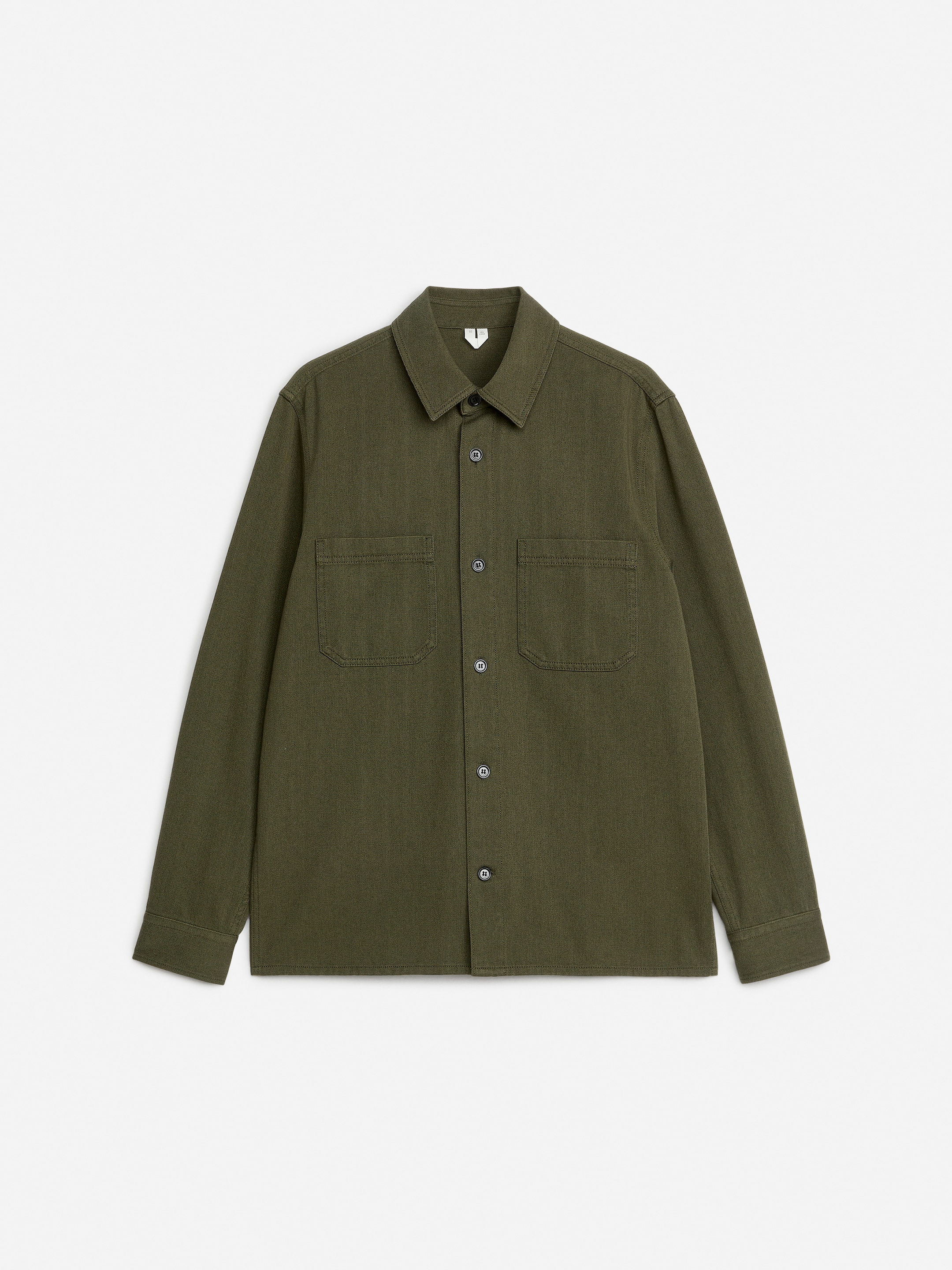 Visa större bild: Overshirt i bomullstwill - Grön - HERR | H&M SE 1