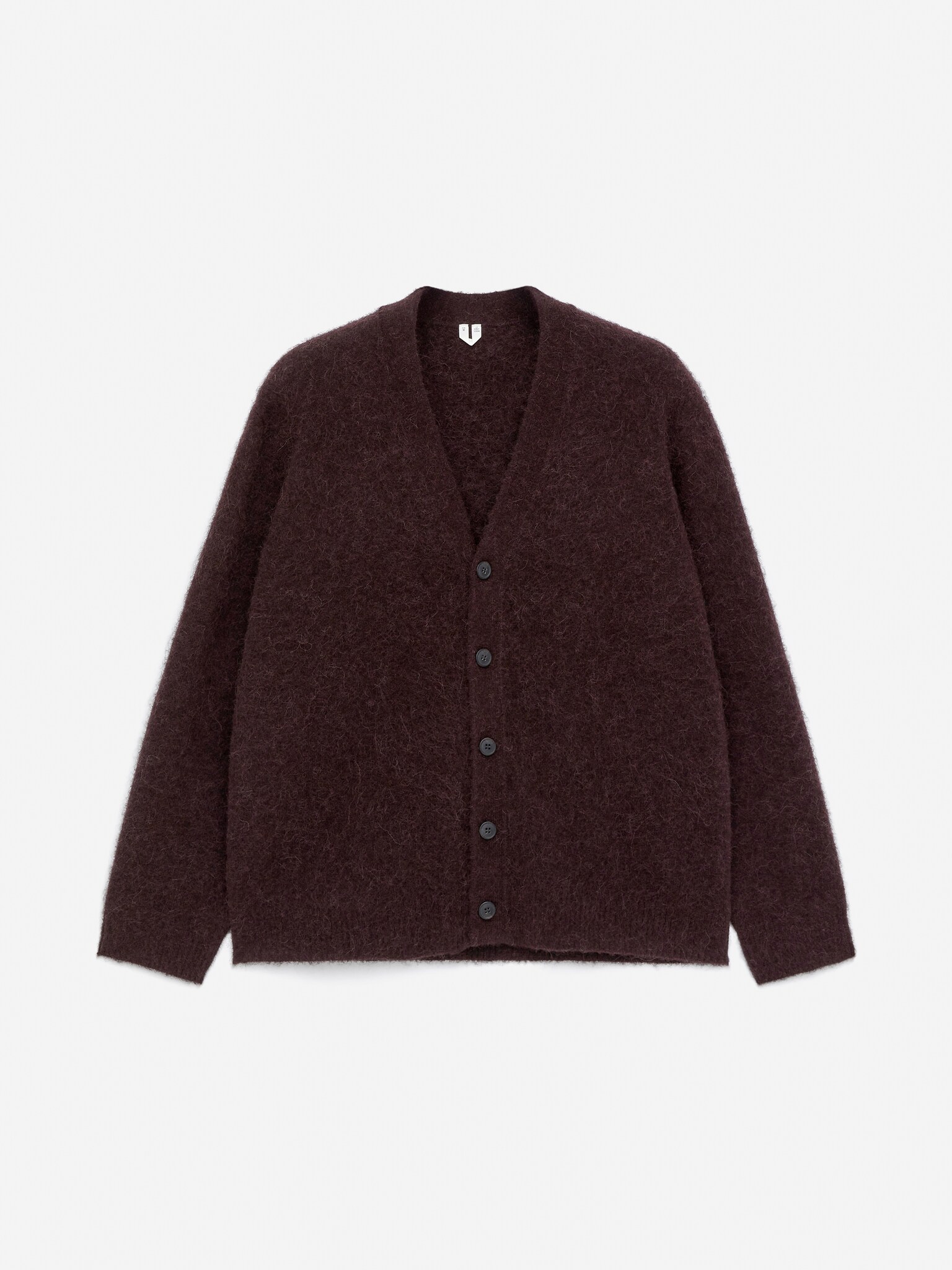 Cardigan en laine et alpaga - Rouge foncé/Beige foncé/Marron - 2