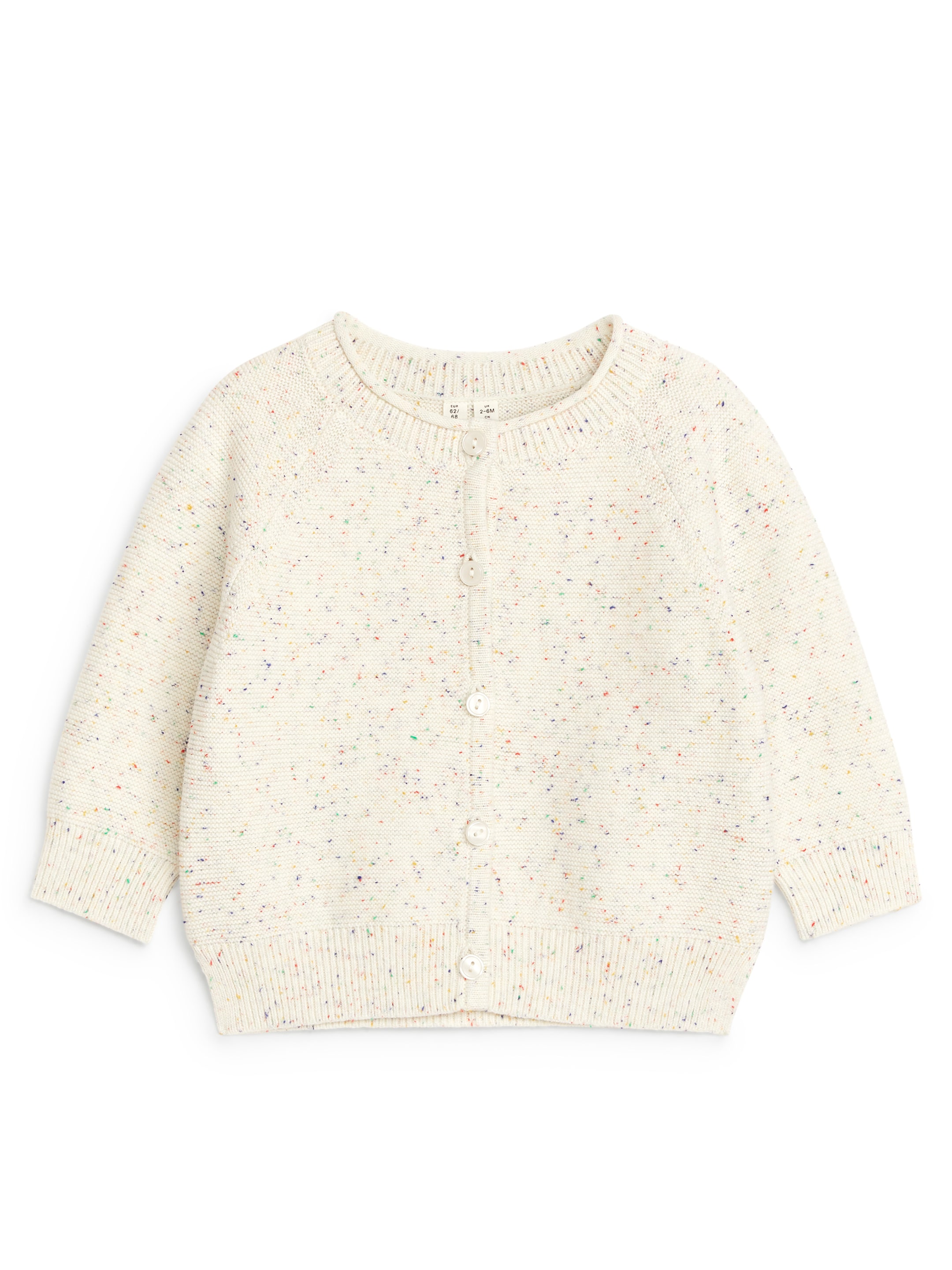 Ingrandisci l'immagine: Knitted Cotton Cardigan - Off White Melange - BAMBINO | H&M CH 1