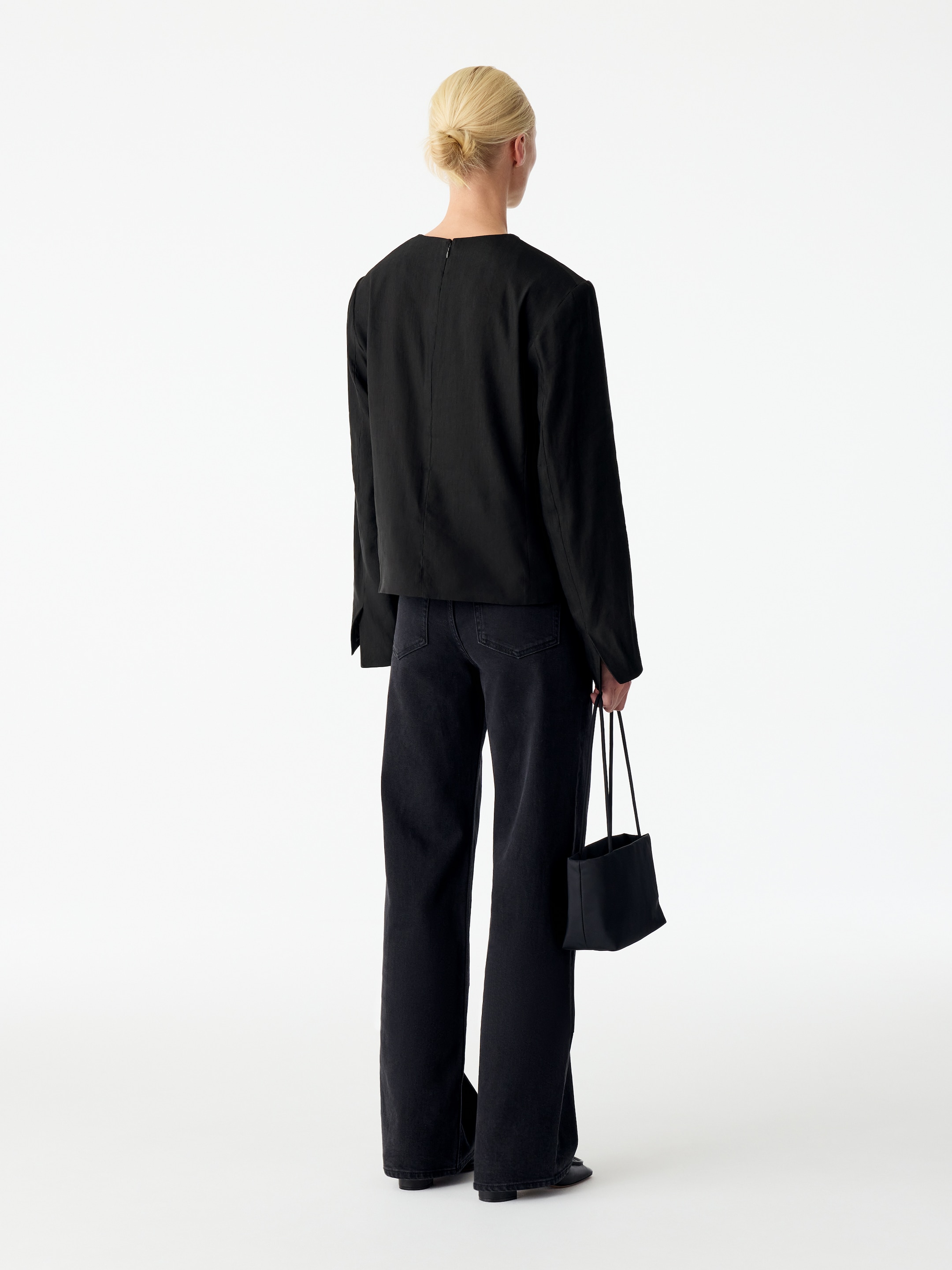 Linen-Blend Blouse - Black - Regular fit - women - StillMedia/Lookbook - 4