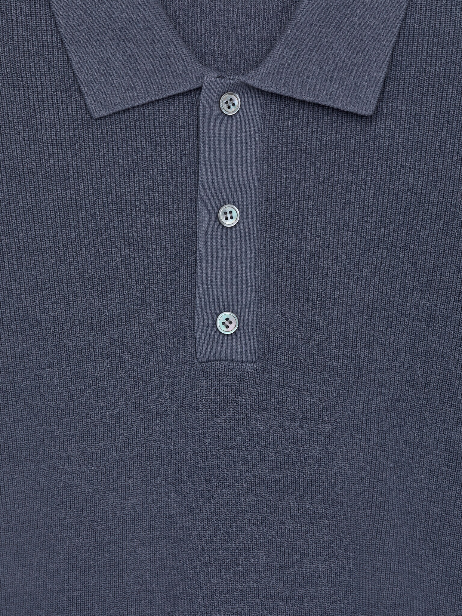 Tricou polo din tricot fin - Albastru - 2