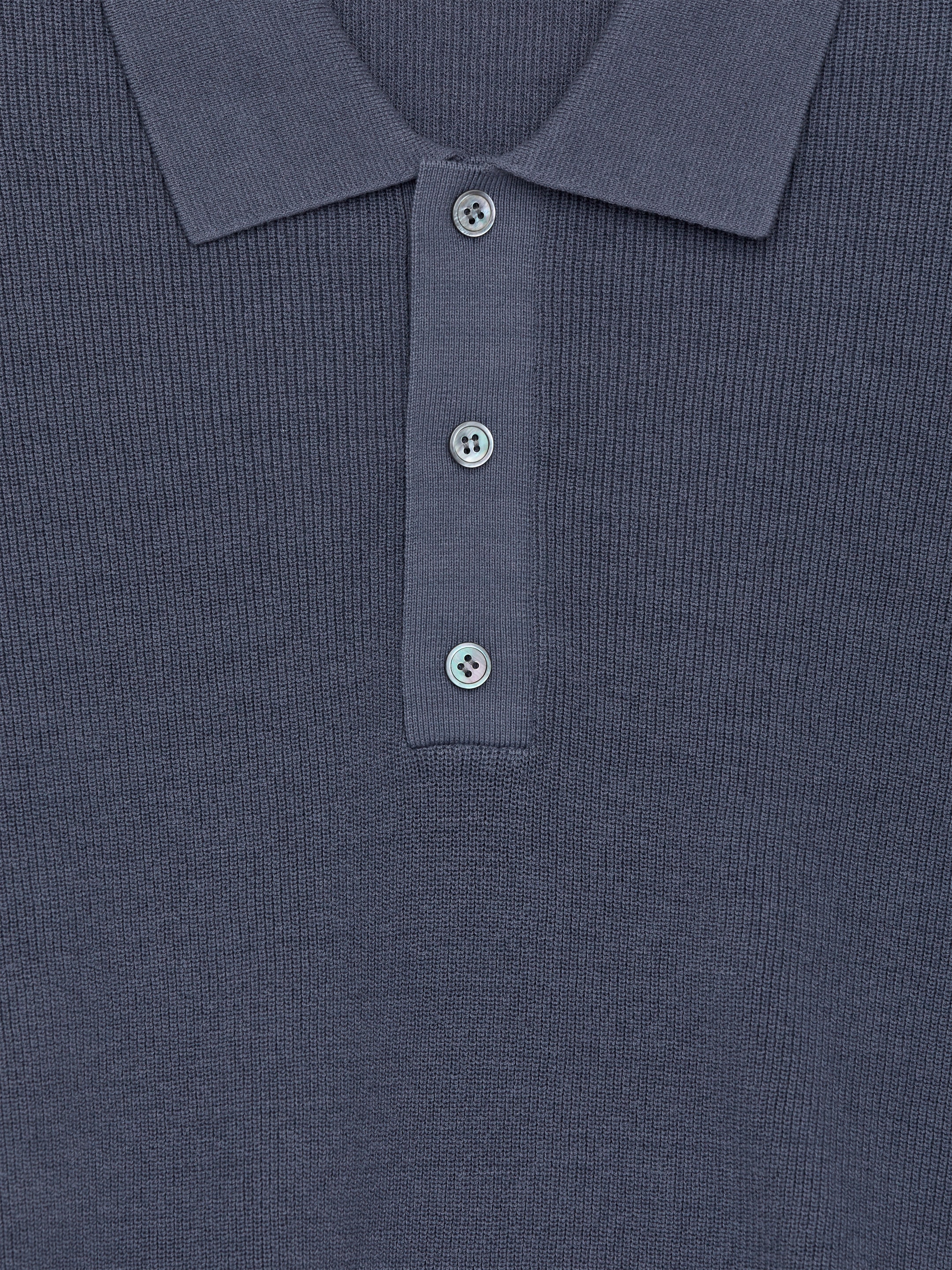Se større billede: Finstrikket poloshirt - Blå - HERRE | H&M DK 2