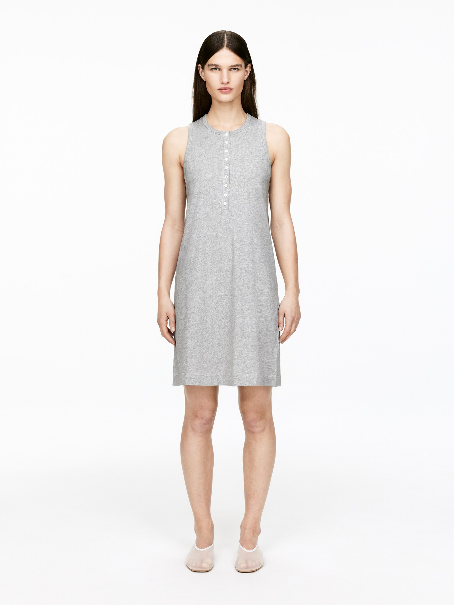 Cotton Tank Dress - Grey Melange