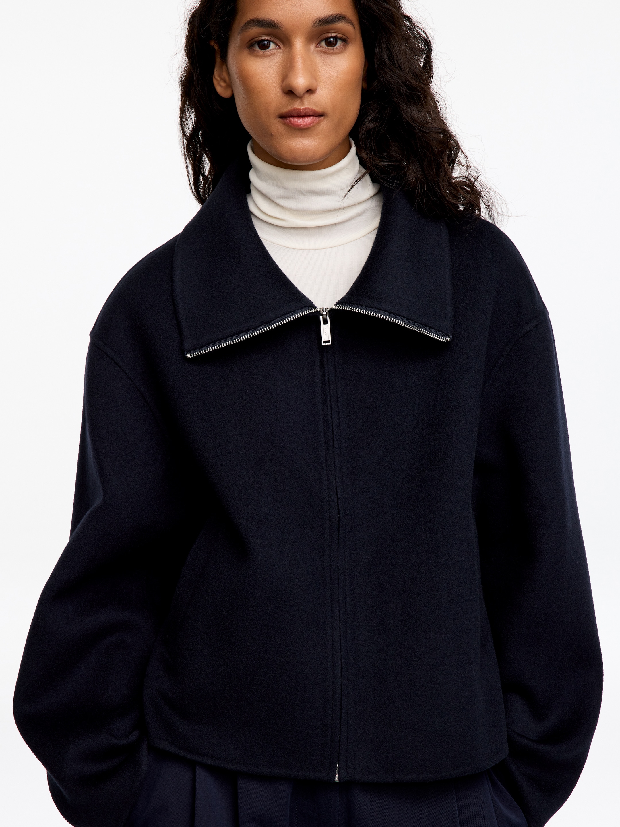 Giacca in tessuto doppiato di misto lana - Blu navy - Regular fit - women - StillMedia/Lookbook - 2
