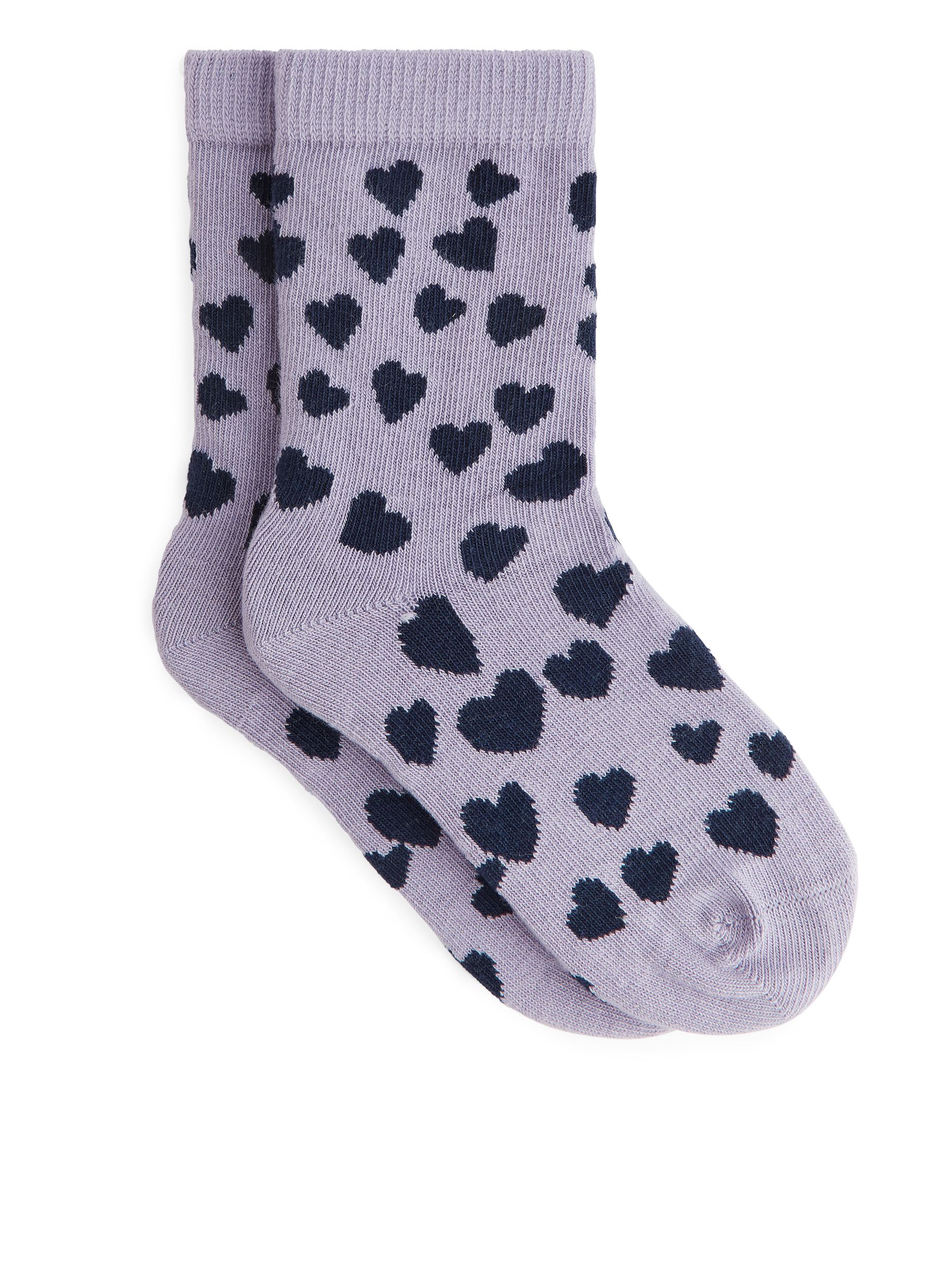 Jacquard-Socken, 2er-Pack - Lila/Herzen - Kinder - StillMedia/DescriptiveStillLife - 1