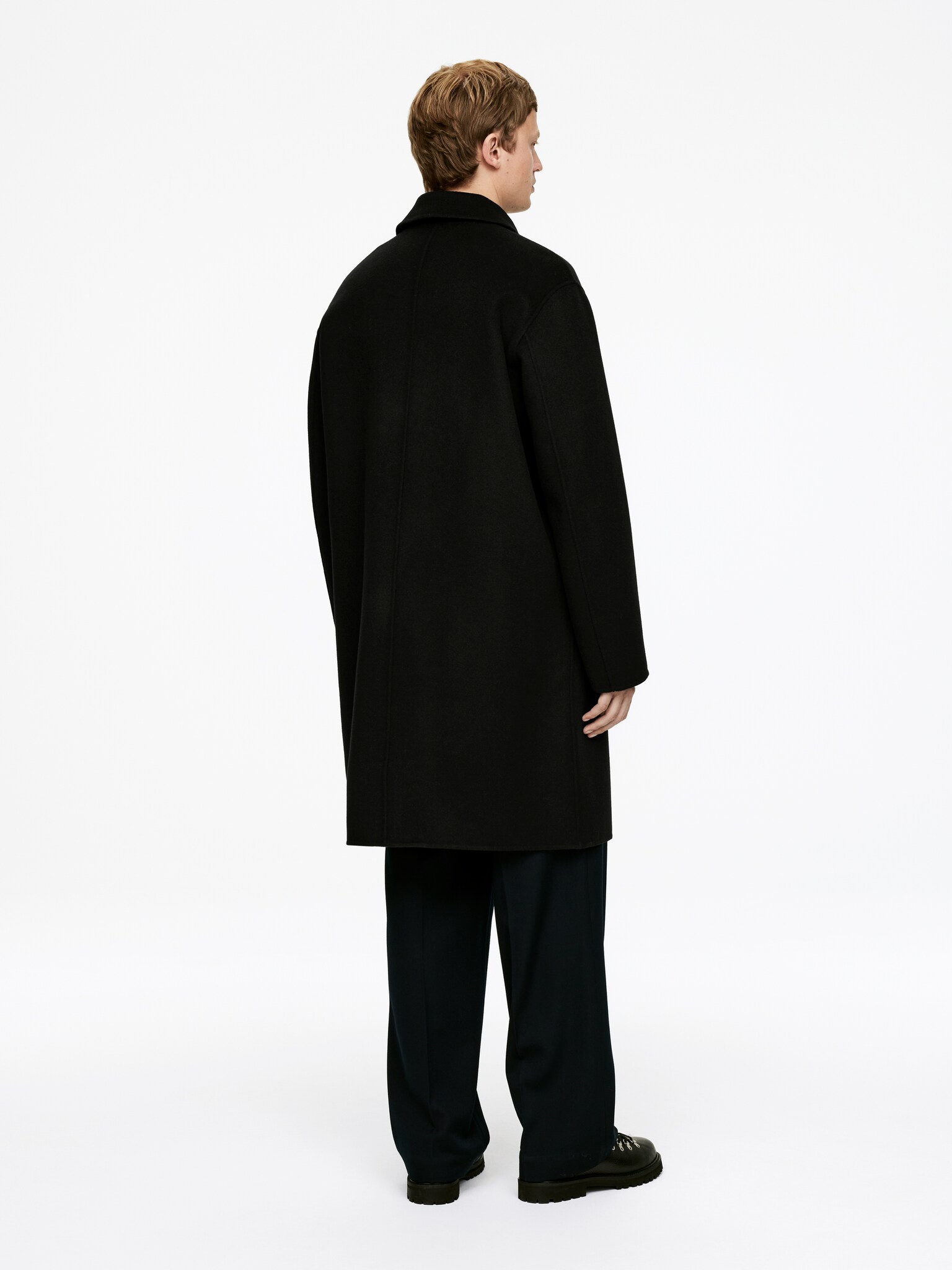 Manteau en laine double face - Noir - 5