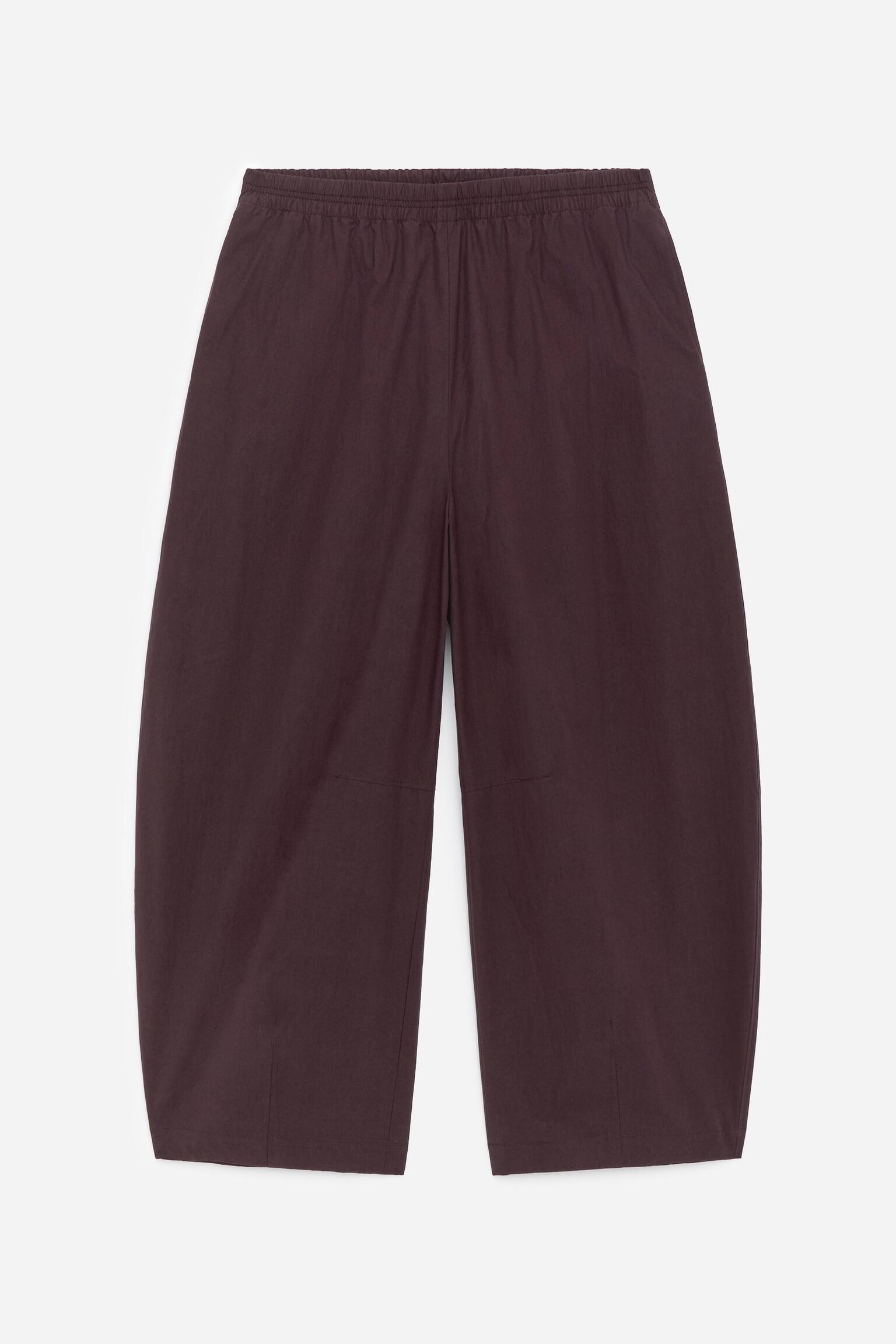 Bomullsbyxor med barrel leg - Mörkbrun/Mörkblå/Svart - 2