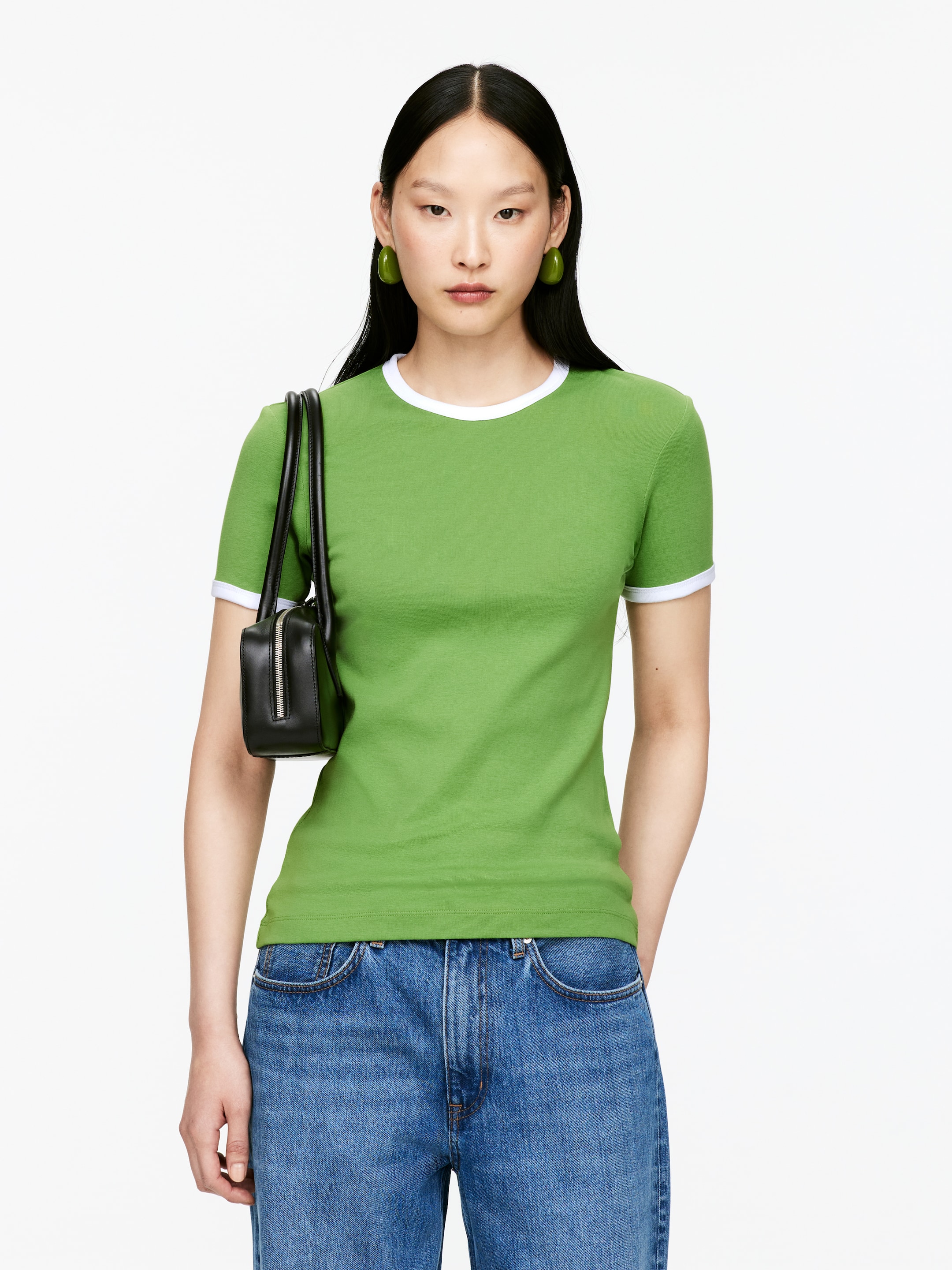 Ver imagen más grande: Camiseta de canalé - Verde - MUJER | H&M ES 1