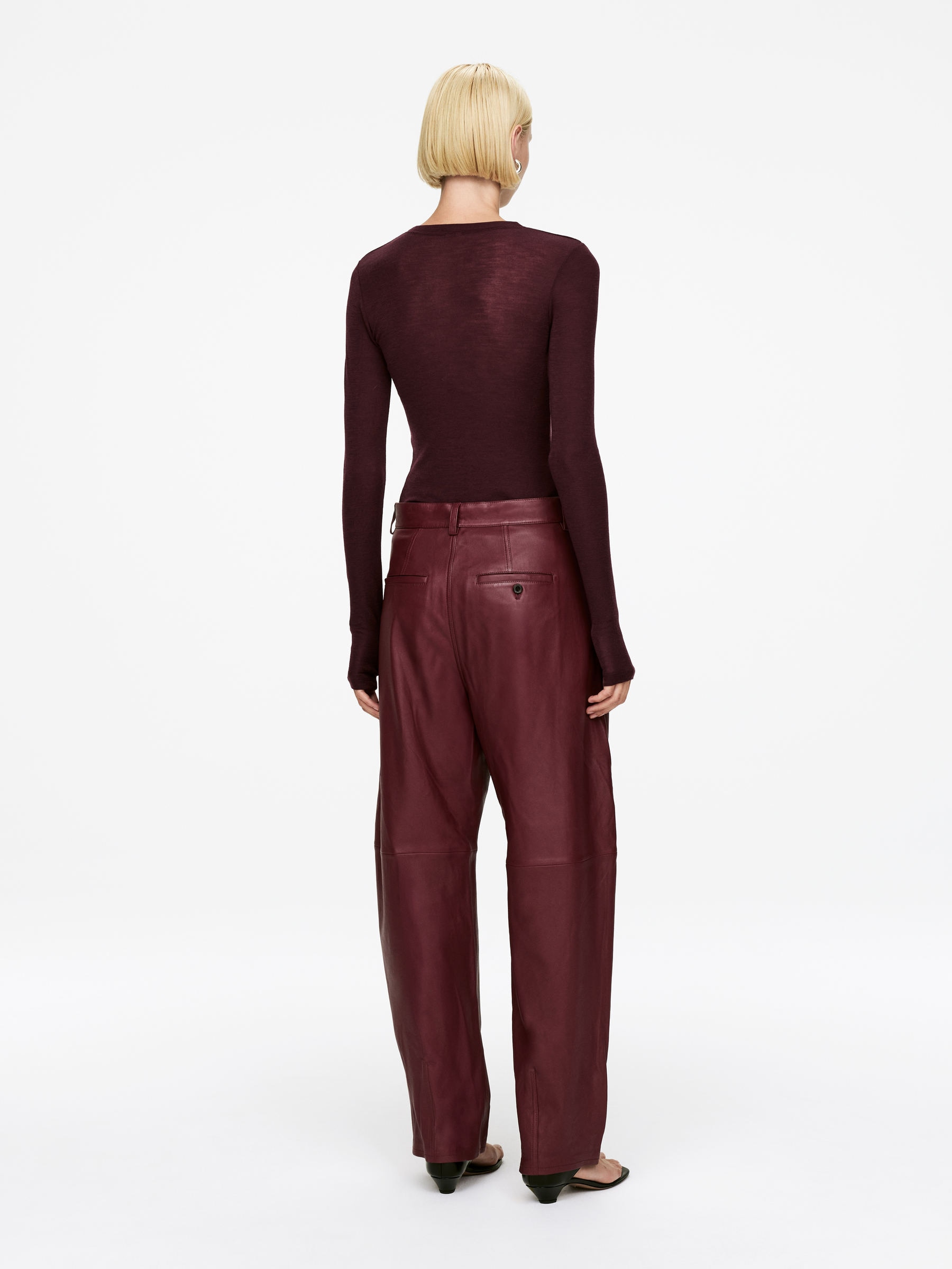 Half-Zip Wool Top - Burgundy - Slim fit - Women - StillMedia/Lookbook - 3