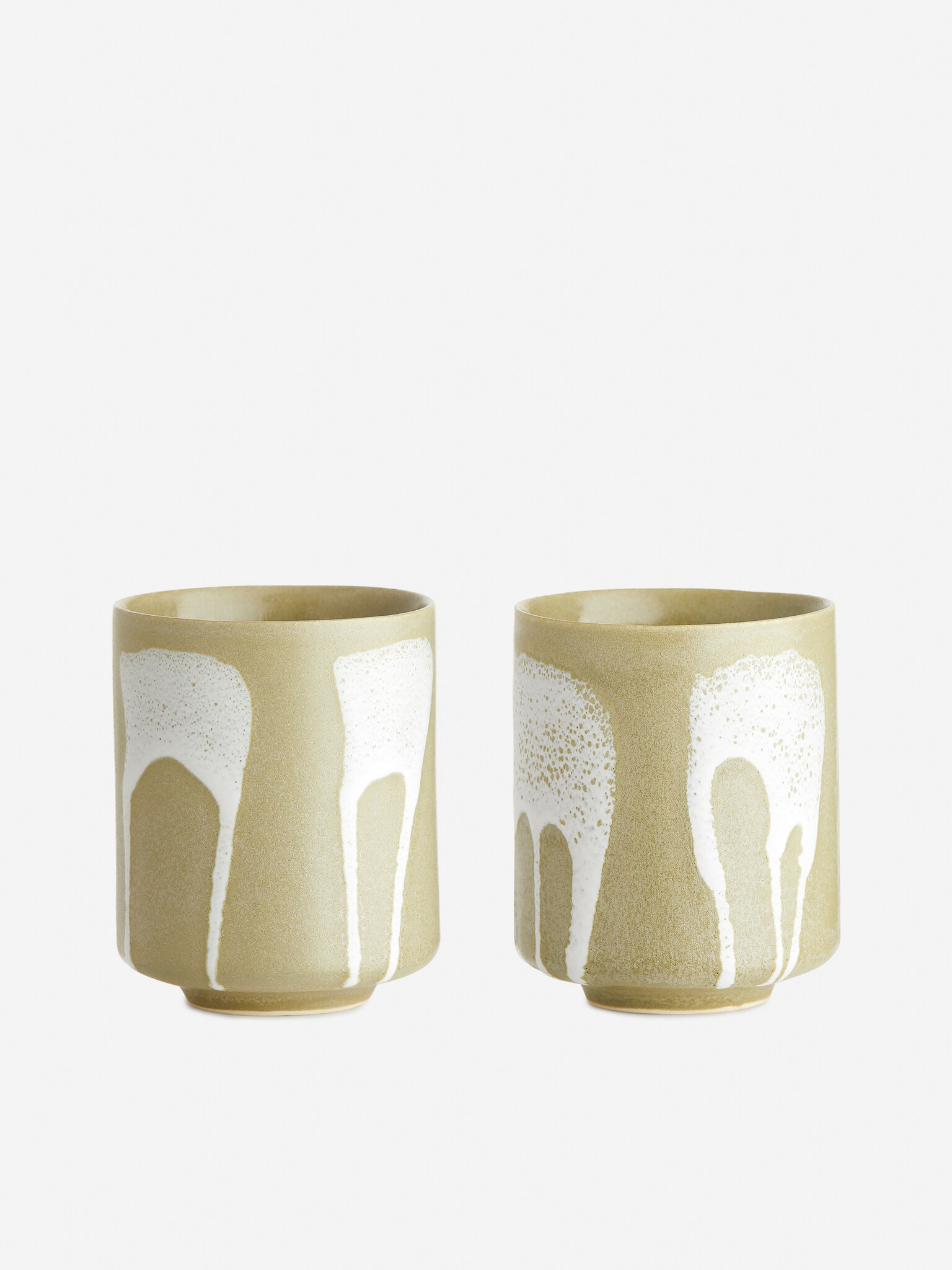 Set de 2 căni din ceramică - Dusty Green/Green Splash/Verde/Alb/Alb/Albastru Dip/Alb/roșu/Alb/Albastru/Alb/Albastru/Alb/Albastru Închis/Blue Dots/Roz/Alb Murdar/Alb/Albastru