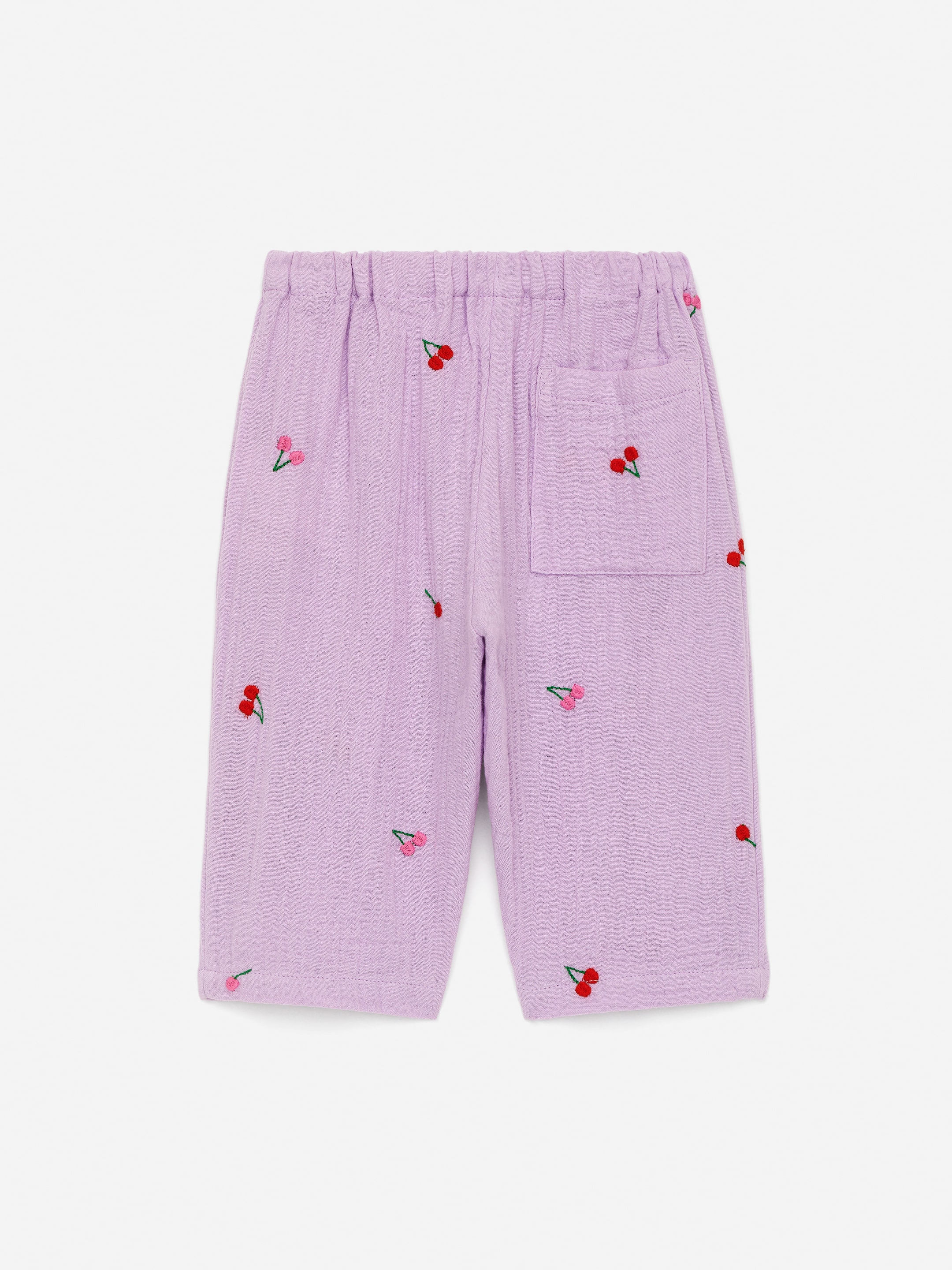 Broderade byxor i muslin - Lila - Loose fit - Children - StillMedia/DescriptiveStillLife - 3