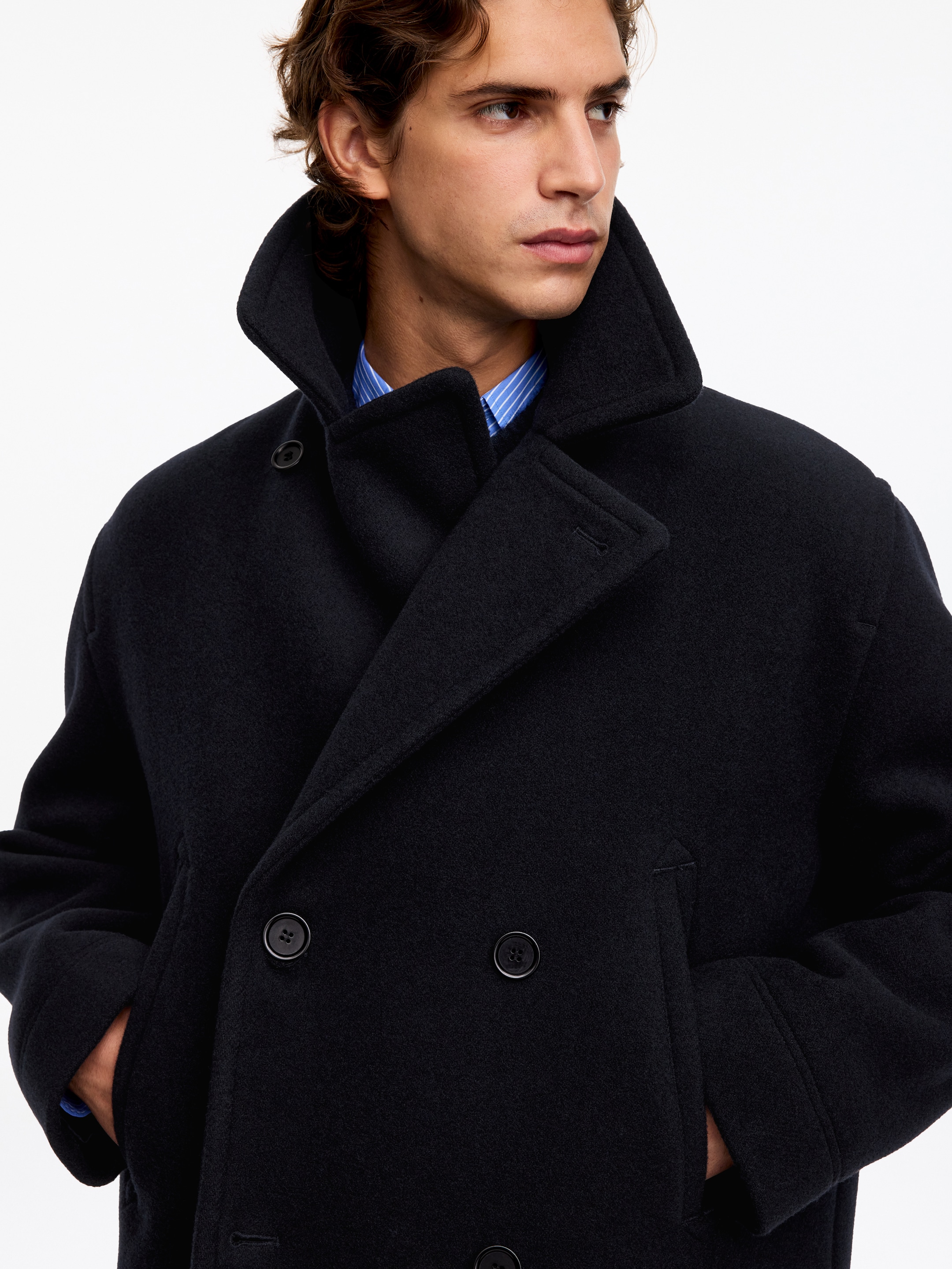 Wool-Blend Pea Coat - Dark Blue - Relaxed fit - men - StillMedia/Lookbook - 3