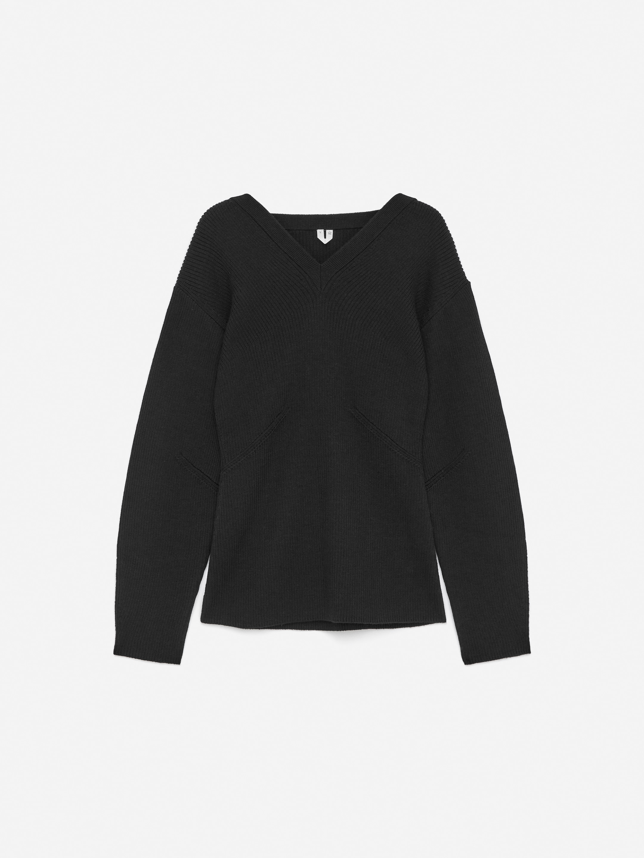 Jersey de lana y algodón con cuello en V-#252523-16737