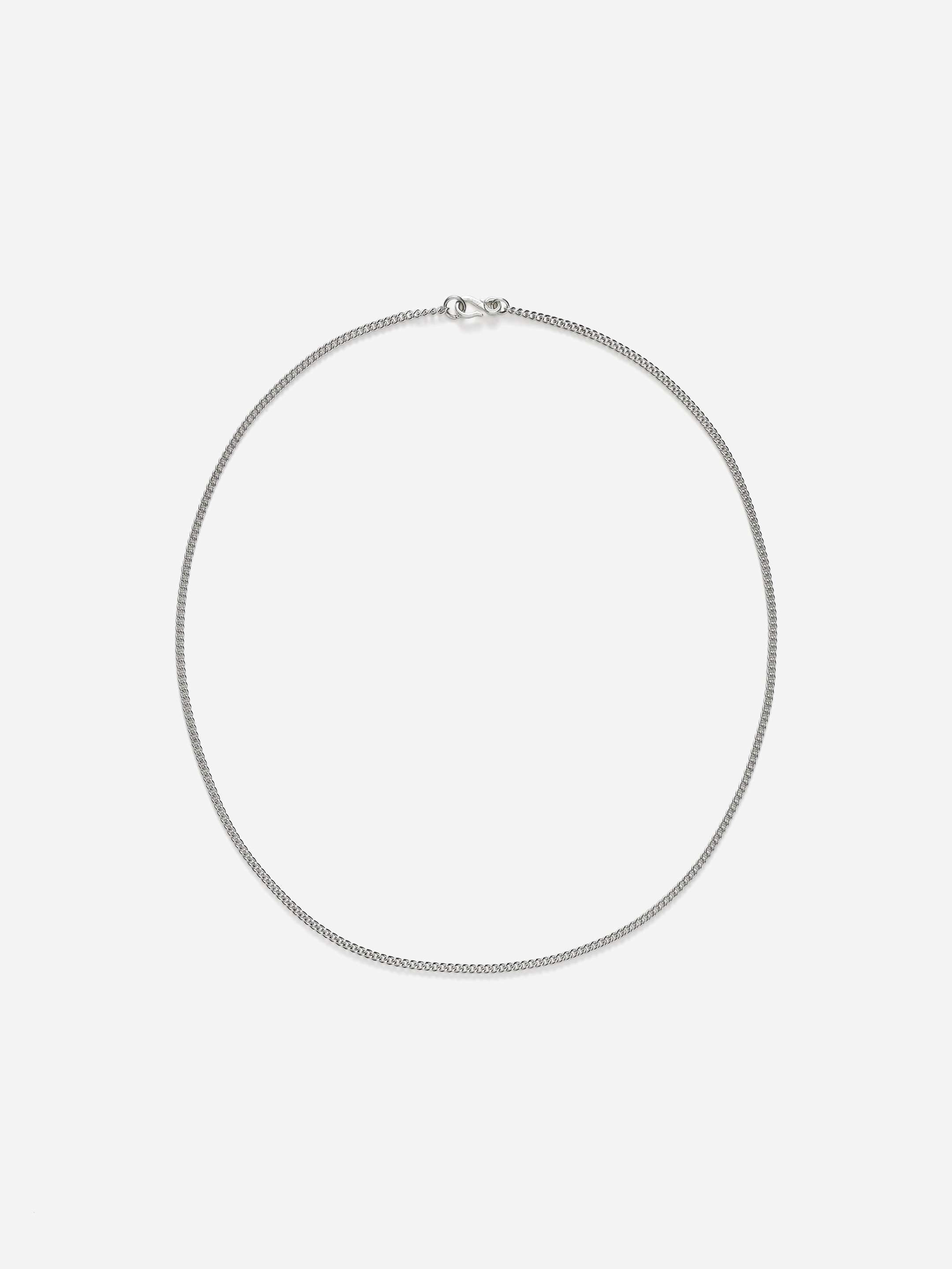 Thin Sterling Silver Chain Necklace - Silver - Men - StillMedia/DescriptiveStillLife - 16