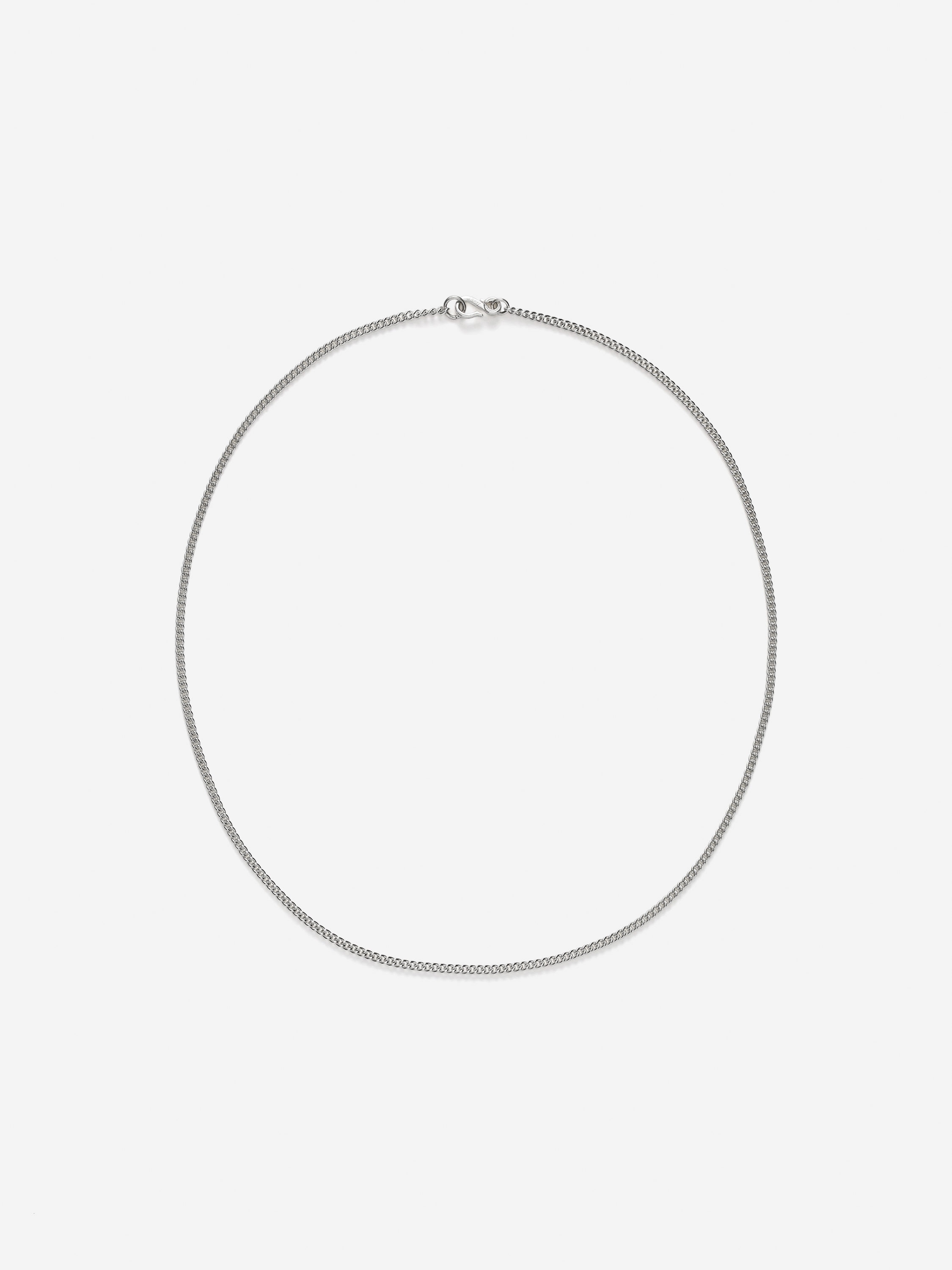 Thin Sterling Silver Chain Necklace - Silver - Men - StillMedia/DescriptiveStillLife - 16