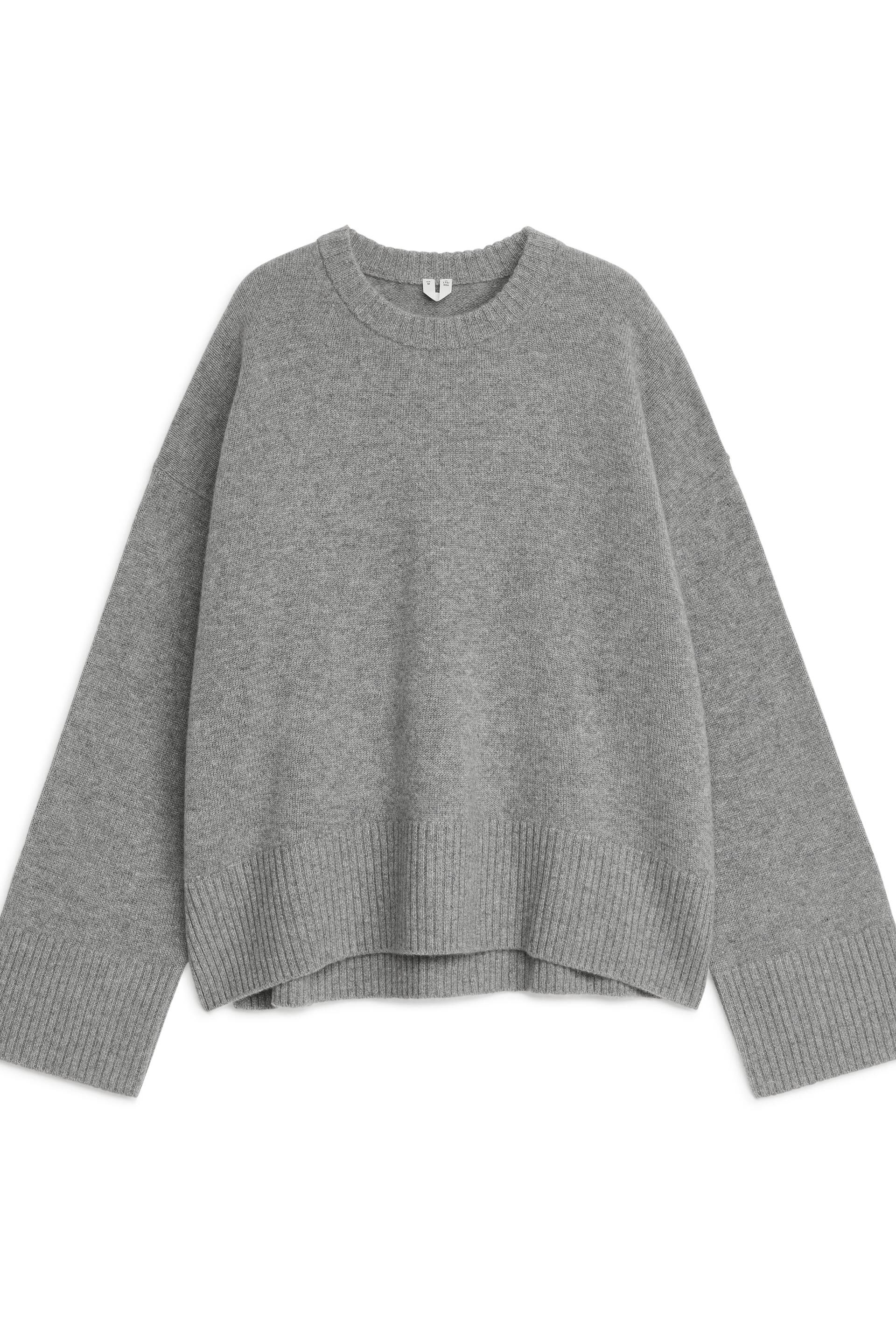 Näytä suurempi kuva: Rento kashmir-villapusero - harmaa - NAISET | H&M FI 1