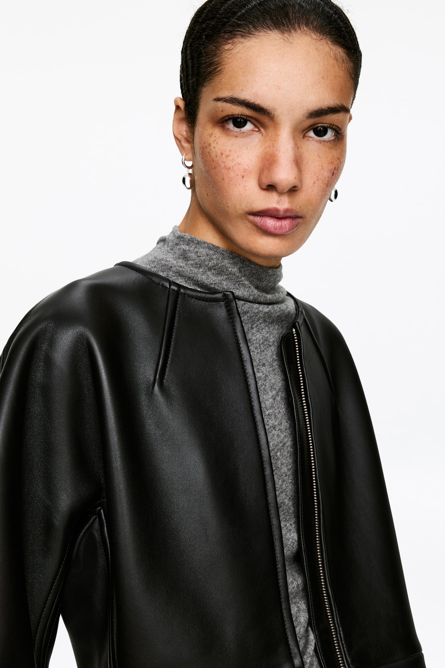 Haut drapé en pur cachemire - gris/Blanc cassé - 4