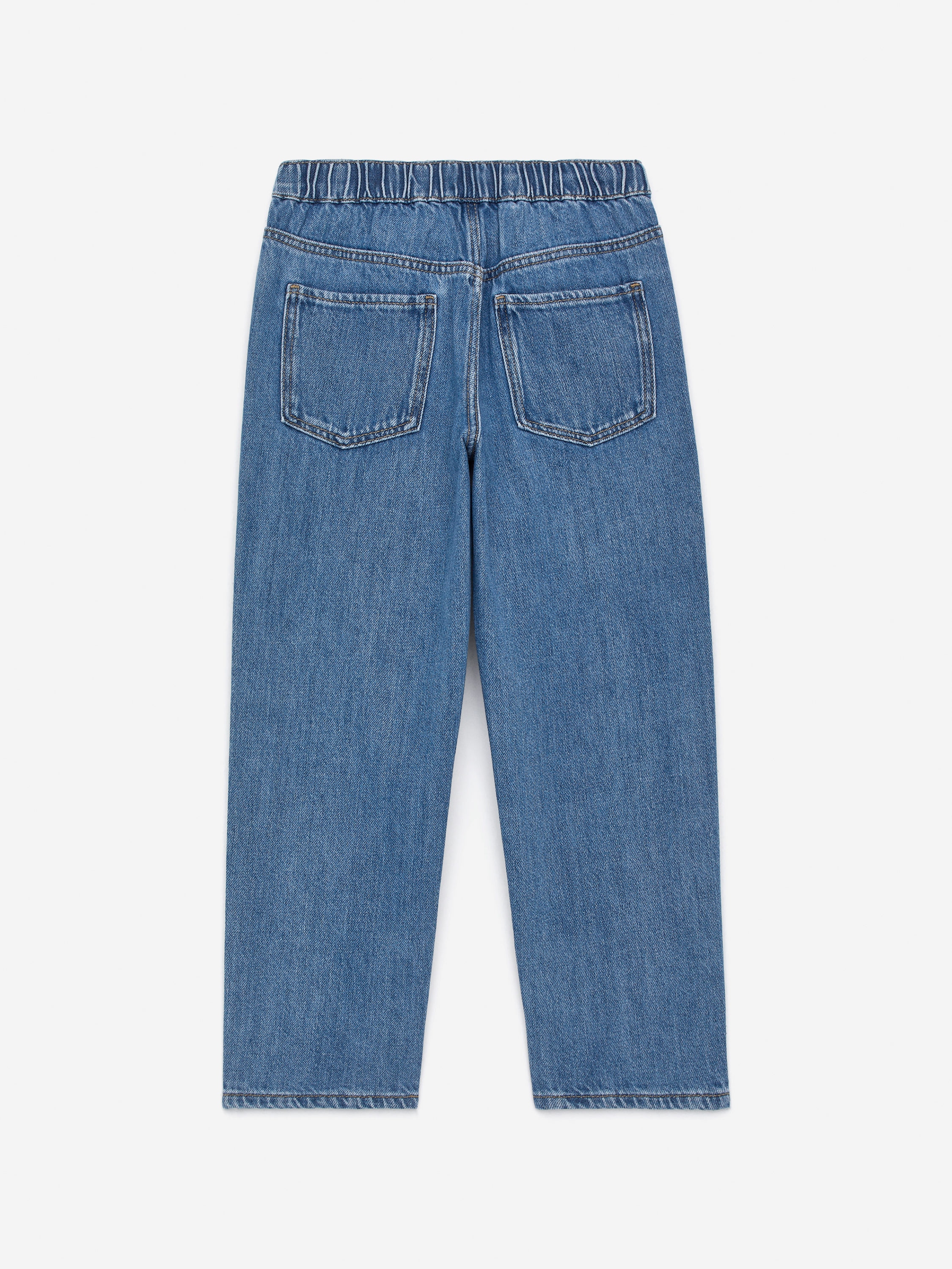 Pull-On Denim Trousers - Blue - Relaxed fit - Children - StillMedia/DescriptiveStillLife - 3
