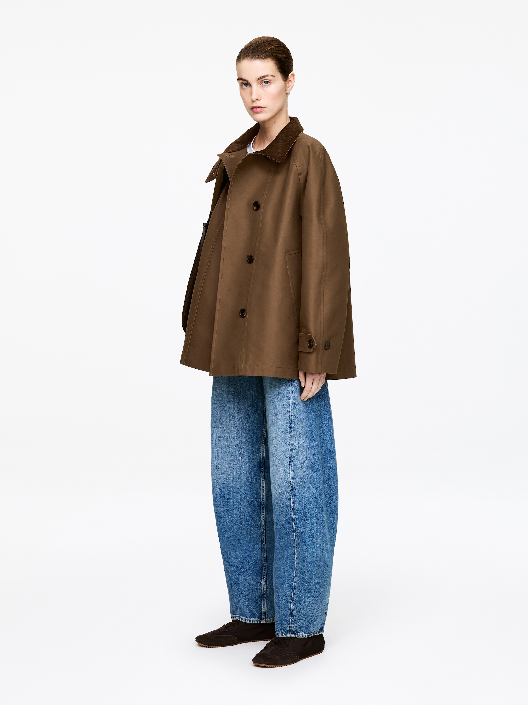 Corduroy-Collar Jacket - Brown - Loose fit - Women - StillMedia/Lookbook - 4
