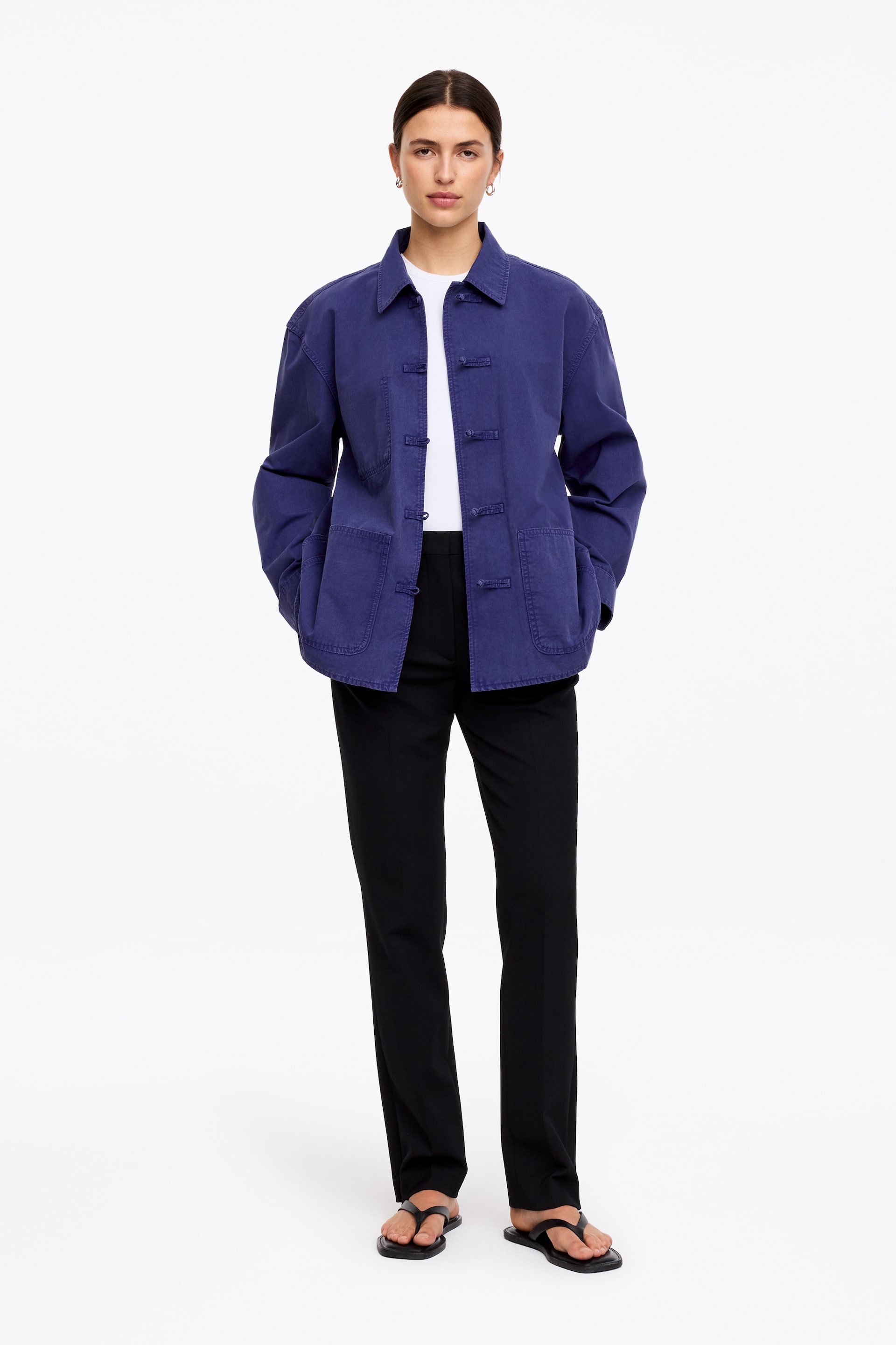 View larger image: Knot-Button Overshirt - Blue - Ladies | H&M GB 1