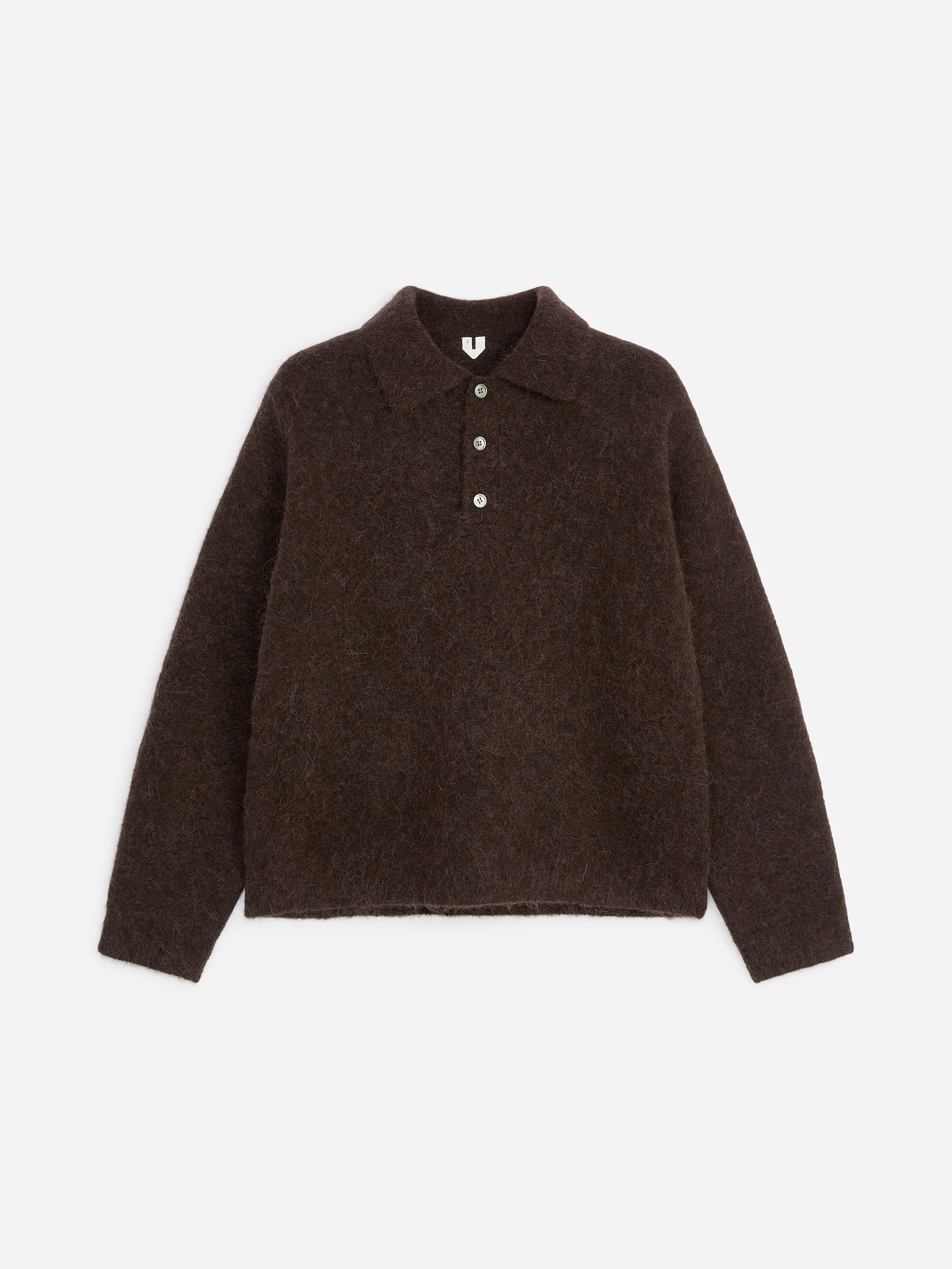 Polo in misto alpaca e lana-#413A3B-20763