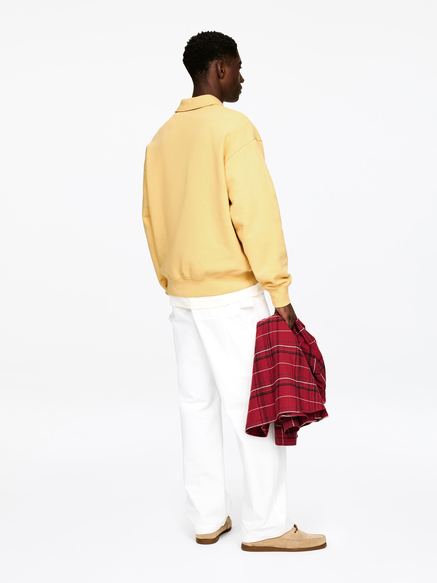 Half Zip Polo Shirt - Faded Yellow - Regular fit - Men - StillMedia/Lookbook - 3