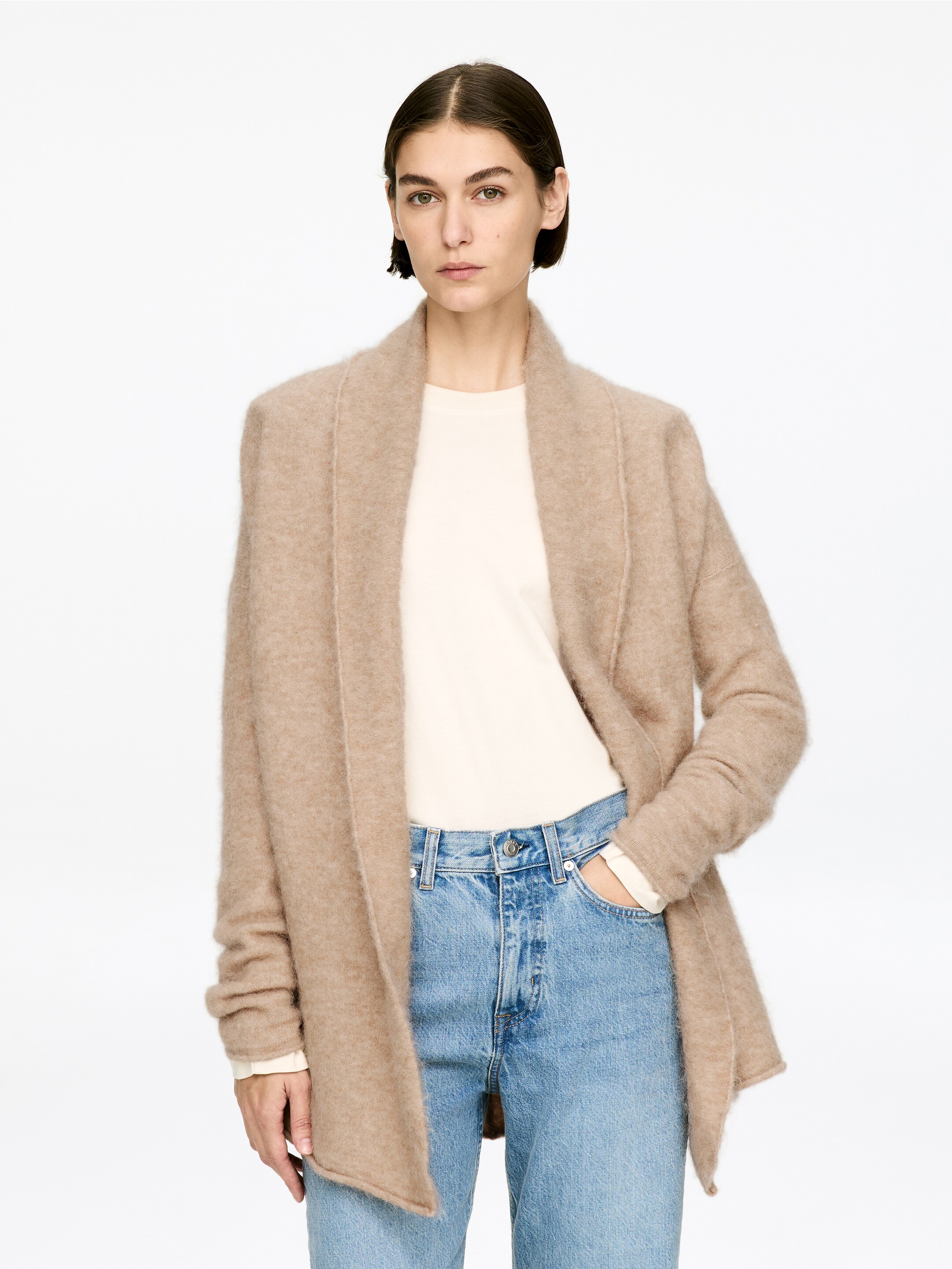 Visualizza immagine più grande: Cardigan in misto alpaca e lana - Beige mélange - DONNA | H&M IT 1