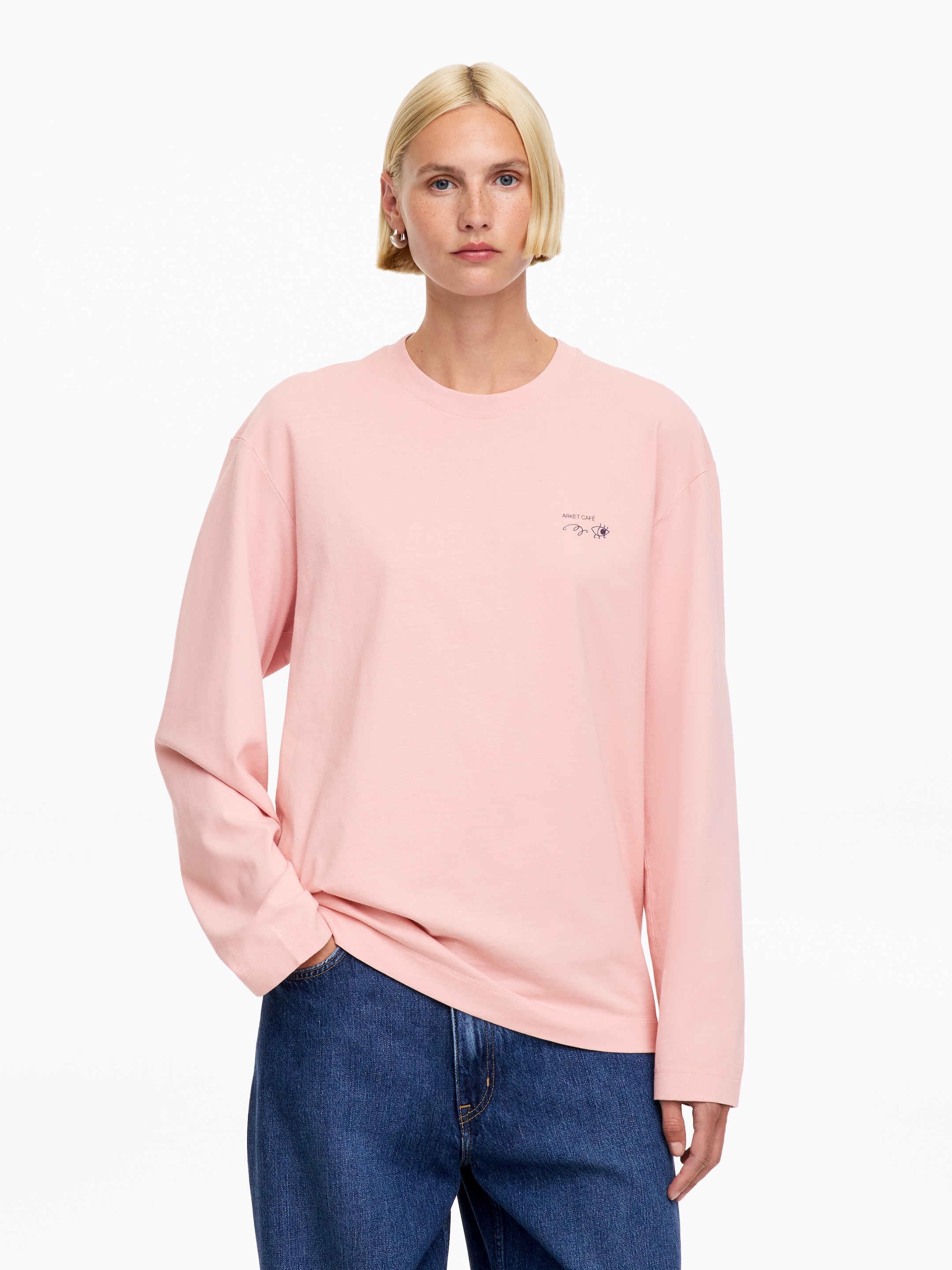 ARKET CAFÉ Long sleeve T-Shirt - Pink - Regular fit - Café - StillMedia/Lookbook - 8