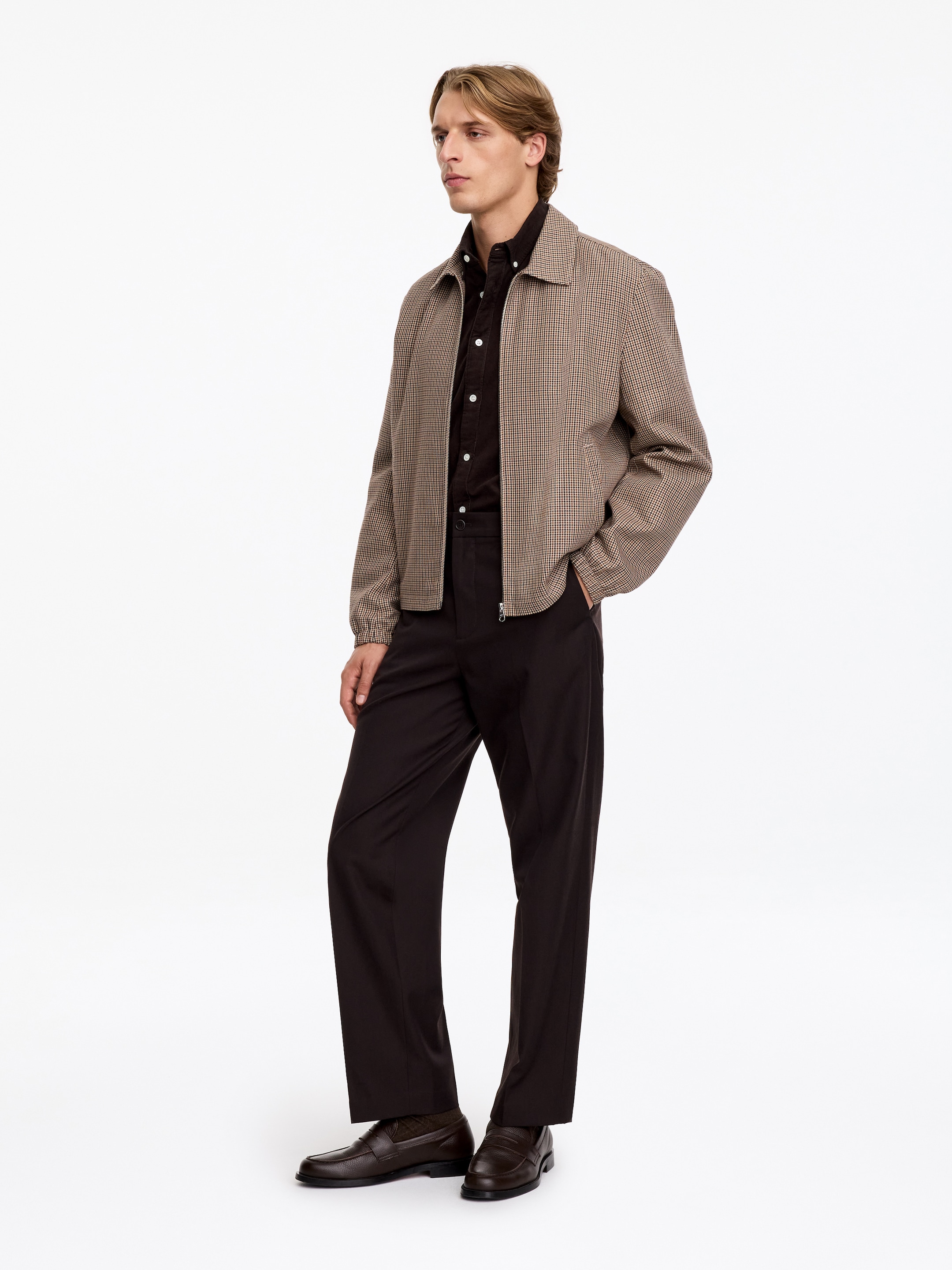 Camicia in cotone a coste sottili - Marrone scuro - Regular fit - men - StillMedia/Lookbook - 5