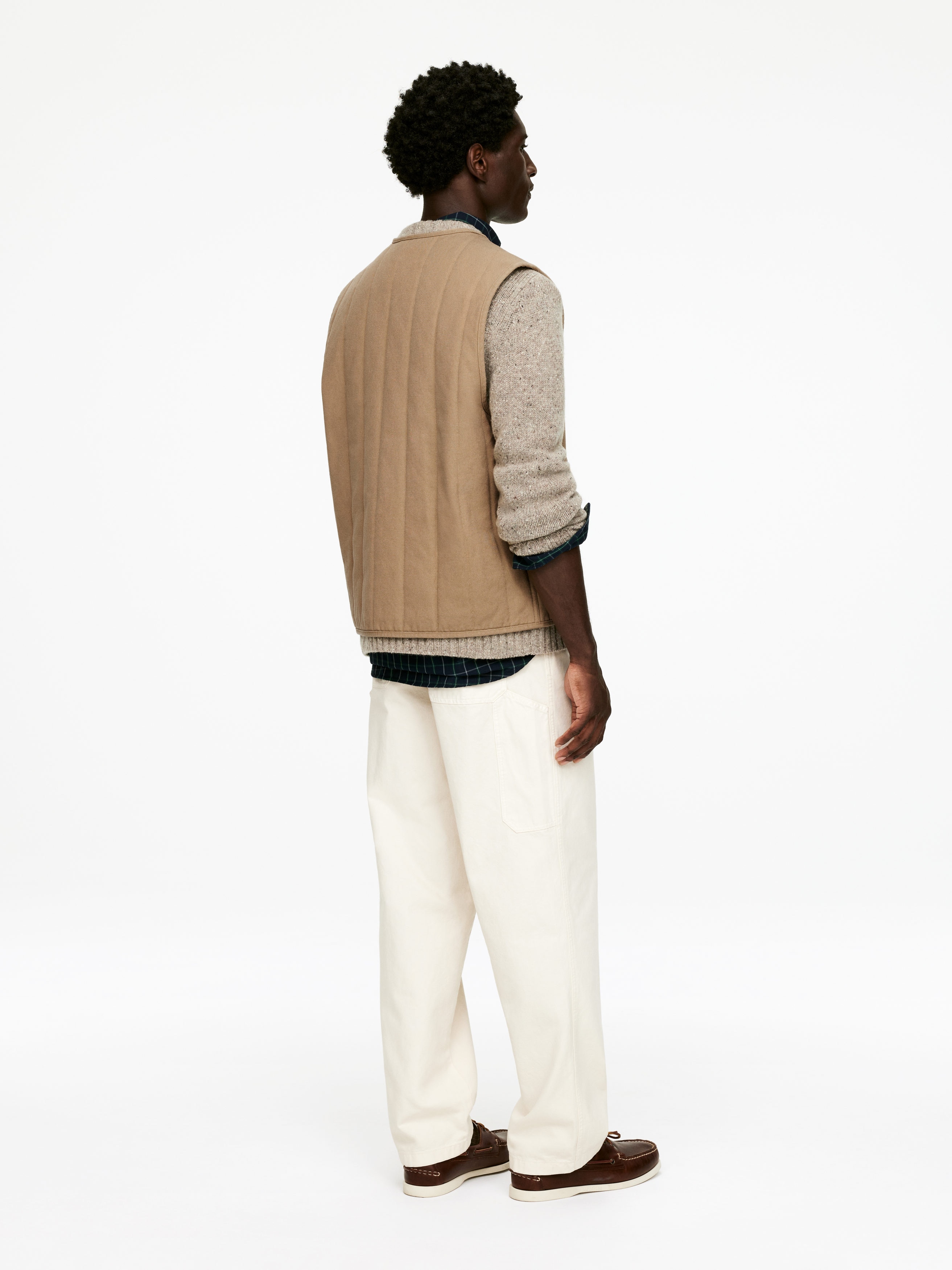 Quilted Workwear Vest - Dark Beige - Regular fit - Men - StillMedia/Lookbook - 4