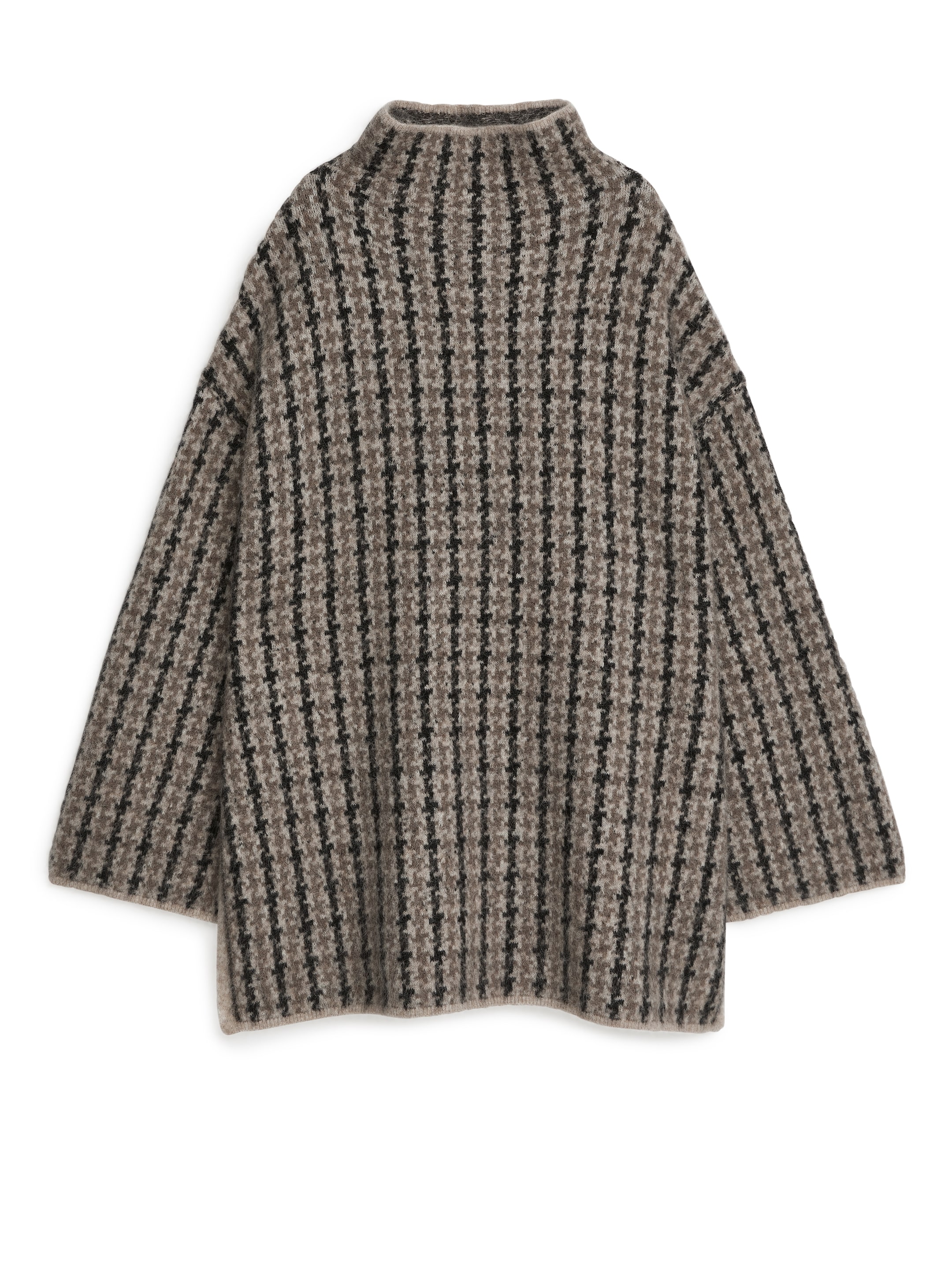 Tröja med lös passform och hög krage - Beige/brun - Relaxed fit - Women - StillMedia/DescriptiveStillLife - 1