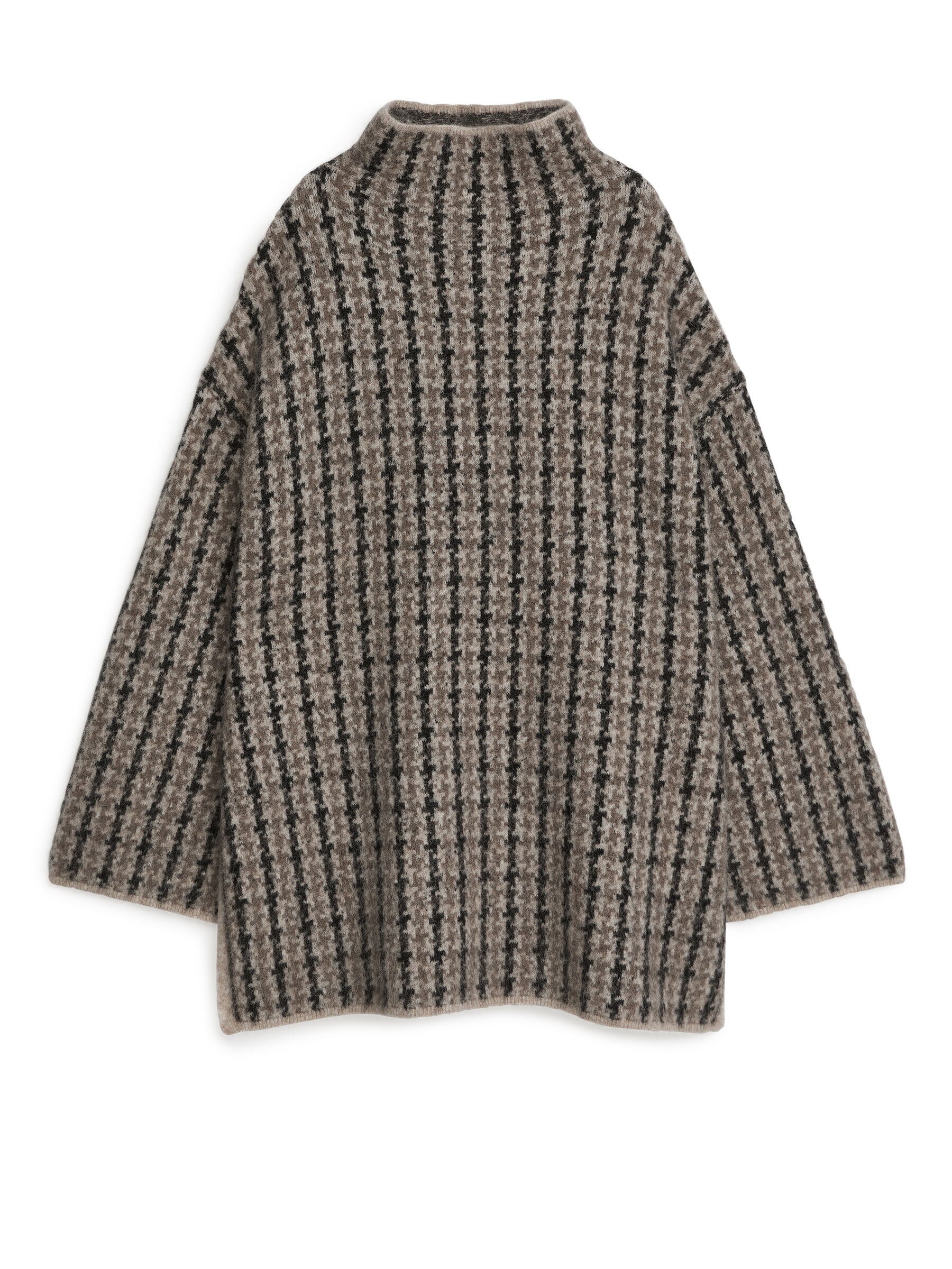 Lockerer Pullover mit hohem Kragen - Beige/Braun - Relaxed Fit - Damen - StillMedia/DescriptiveStillLife - 1