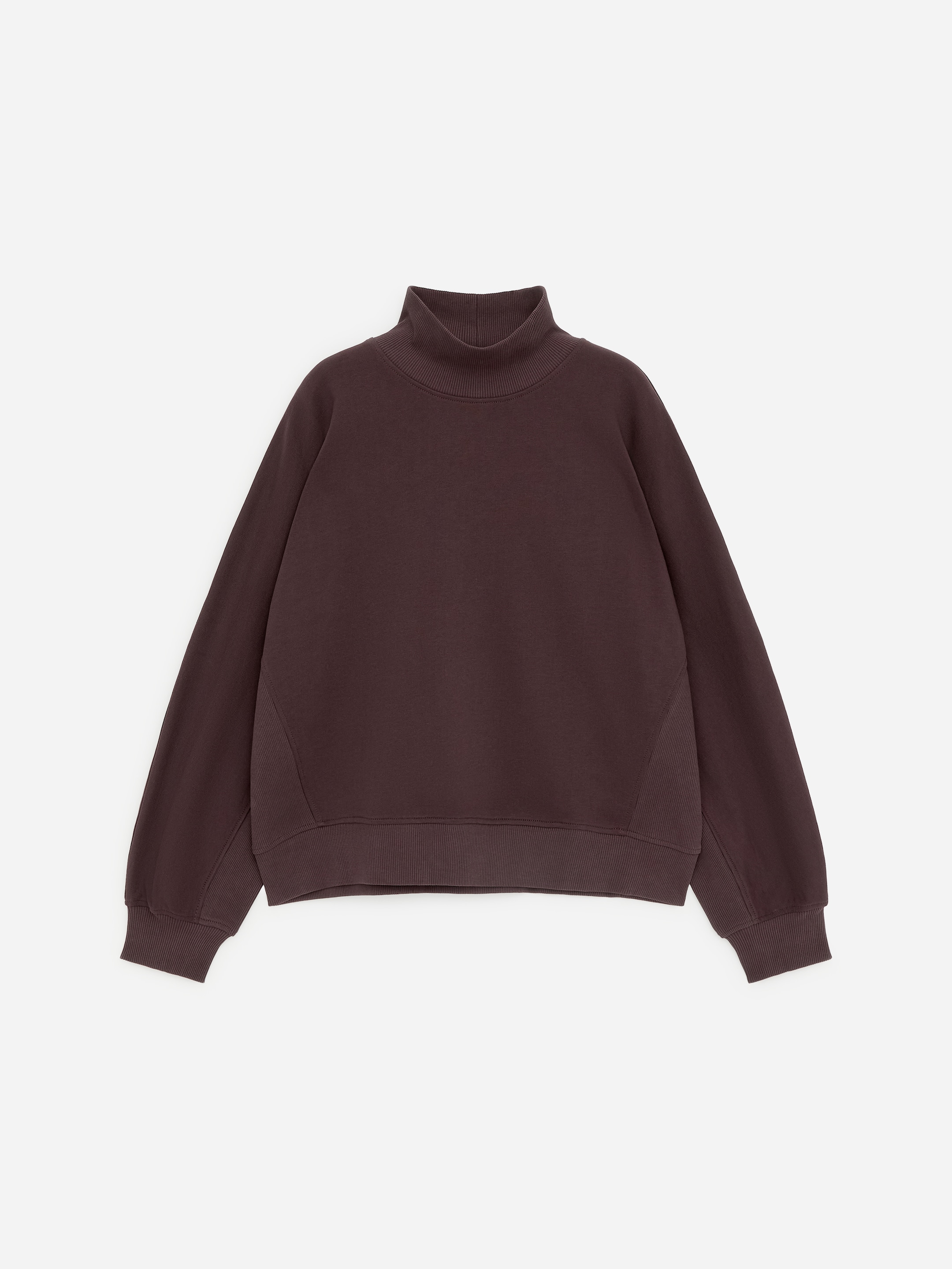 Bluza frotté z golfem-#3C2A2B-18567