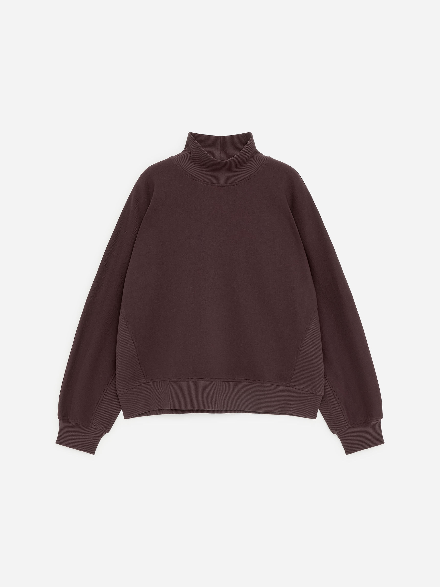 French-Terry-Sweatshirt mit Stehkragen-#3C2A2B-18567