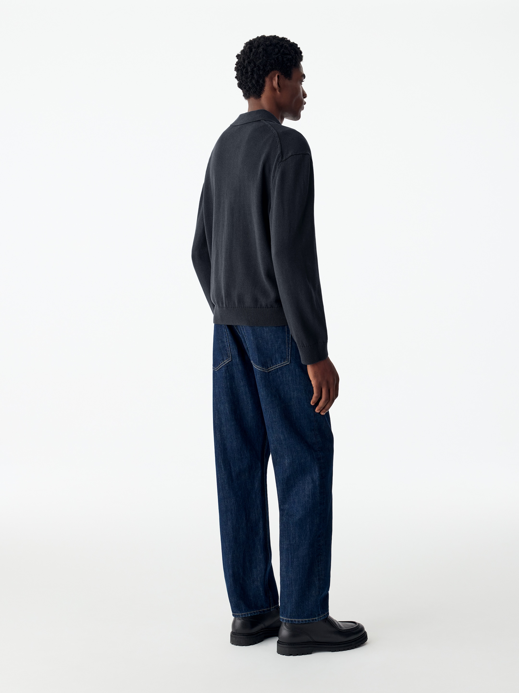 Cotton Lyocell Polo Shirt - Dark Blue - Regular fit - men - StillMedia/Lookbook - 8
